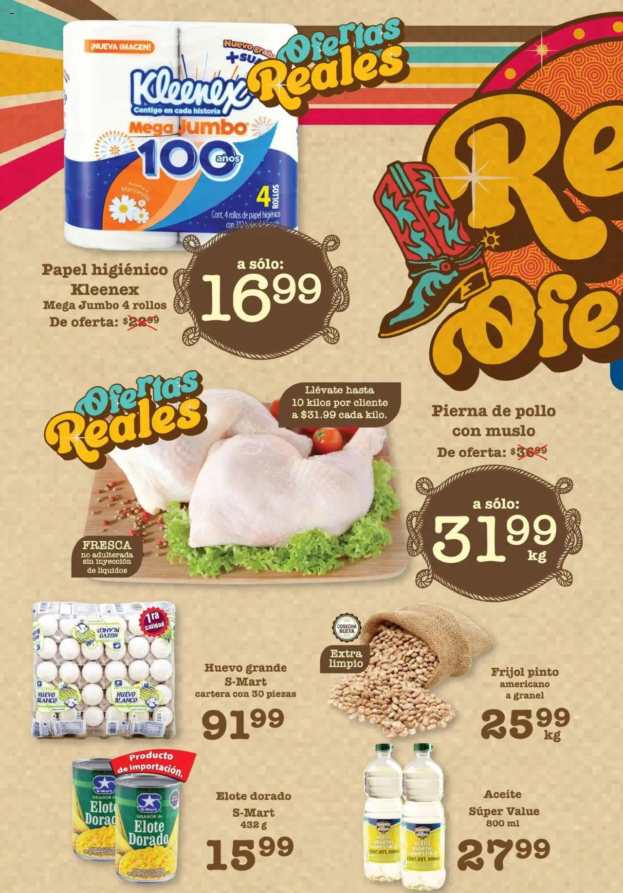 Nuevas ofertas de S-Mart válidas en toda la República Mexicana desde el 01.08.2025. ¡Encuentra las mejores ofertas en S-Mart - Folleto - Monterrey! | Página: 2 | Productos: Pollo, Huevo, Aceite, Papel higiénico