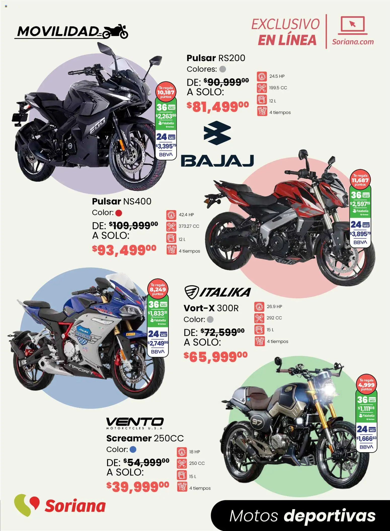 Nuevas ofertas de Soriana válidas en toda la República Mexicana desde el 05.02.2026. ¡Encuentra las mejores ofertas en Soriana - Motos y más Soriana Exclusivo en línea! | Página: 7