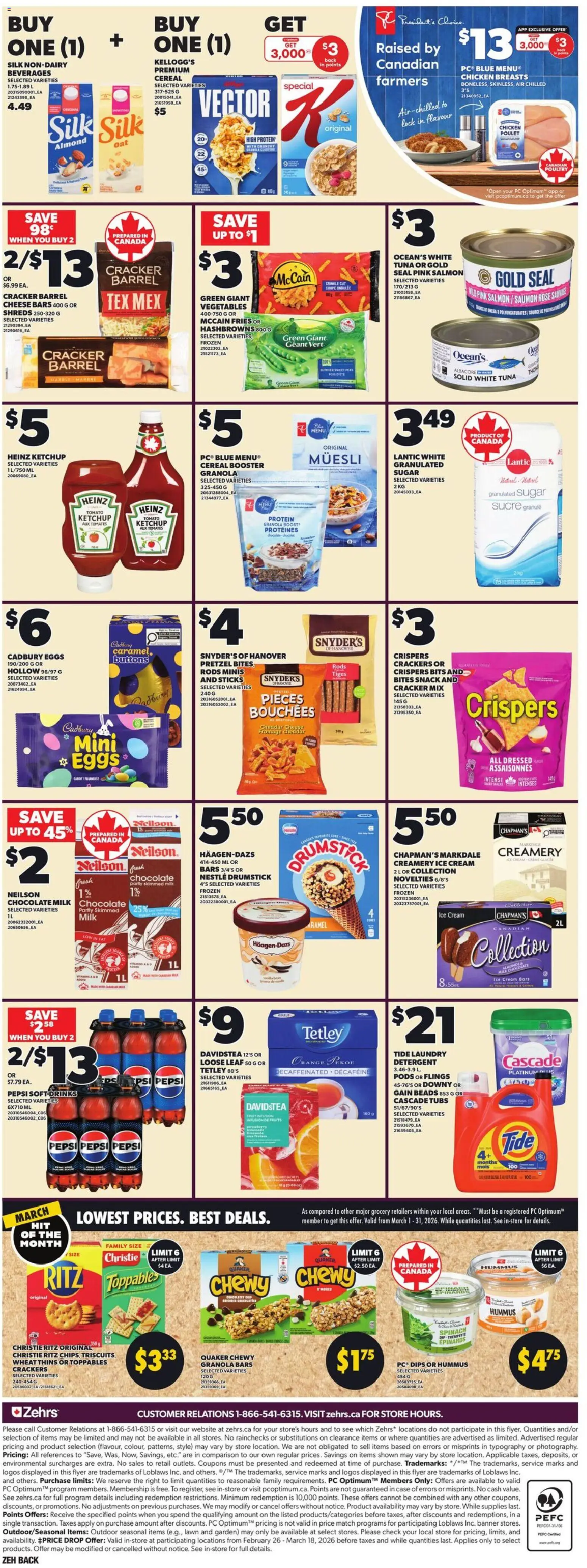Zehrs flyer valid from 05.03.2026 | Page: 4 | Products: Ice cream, PC, Case, Chicken