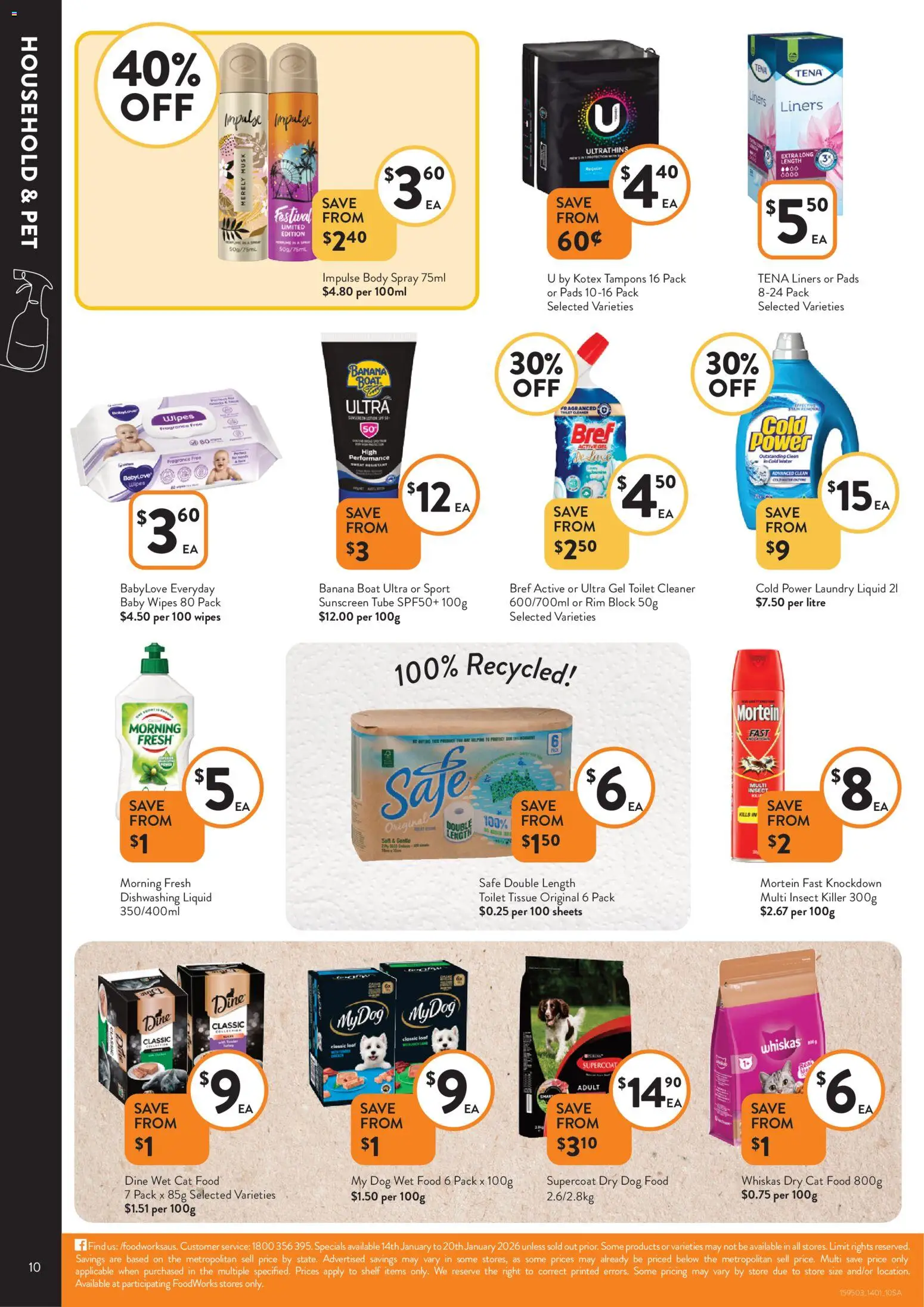 Foodworks catalogue - valid from 14.01.2026 | Page: 10 | Products: Toilet, Fragrance, Cleaner, Water
