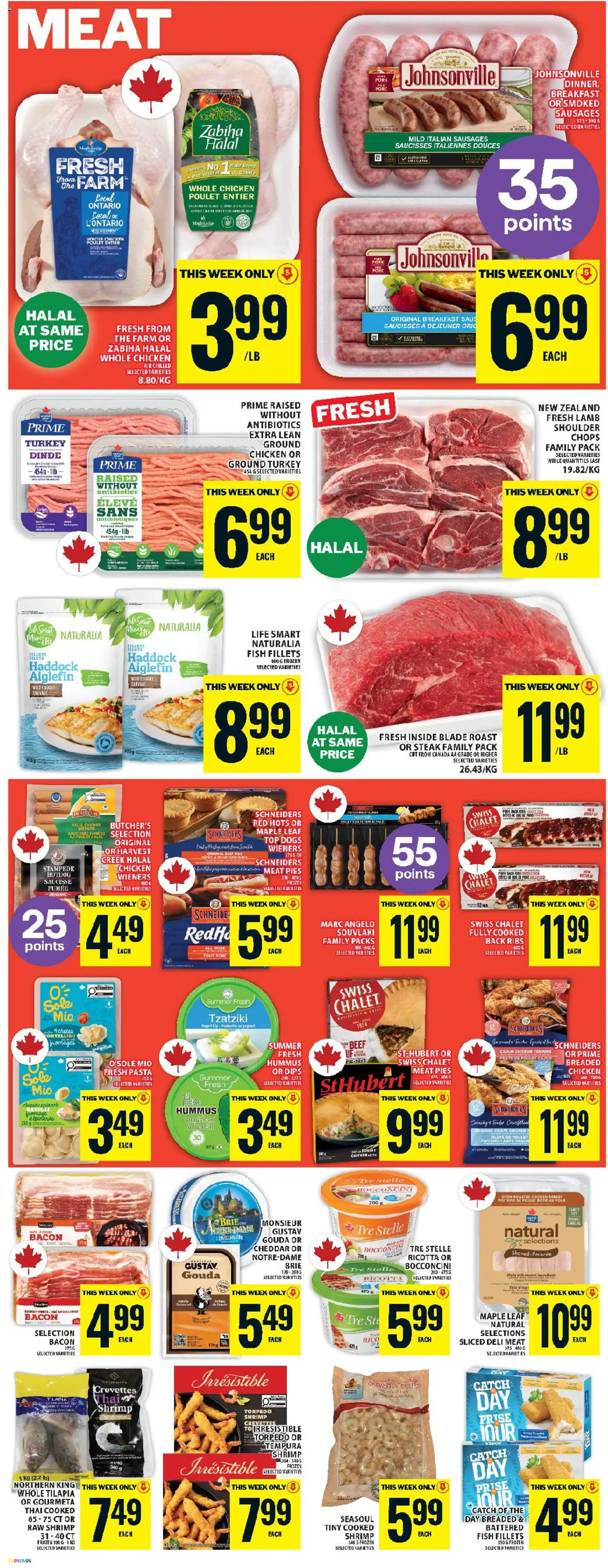 Food Basics flyer valid from 23.04.2026 | Page: 7 | Products: Fish, Beef, Pasta, Yogurt