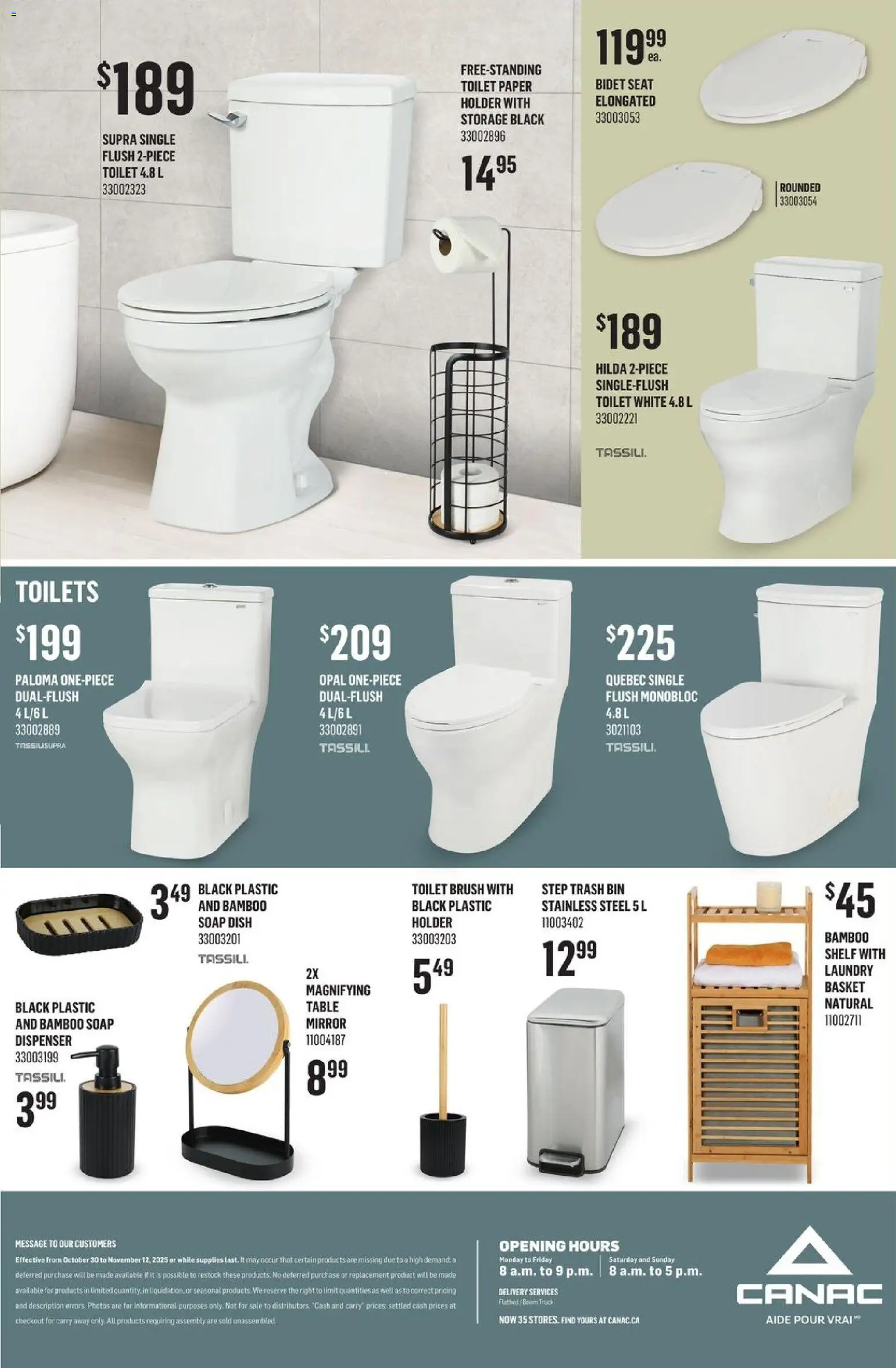 Canac flyer valid from 30.10.2025 | Page: 11 | Products: Shelf, Table, Basket, Mirror