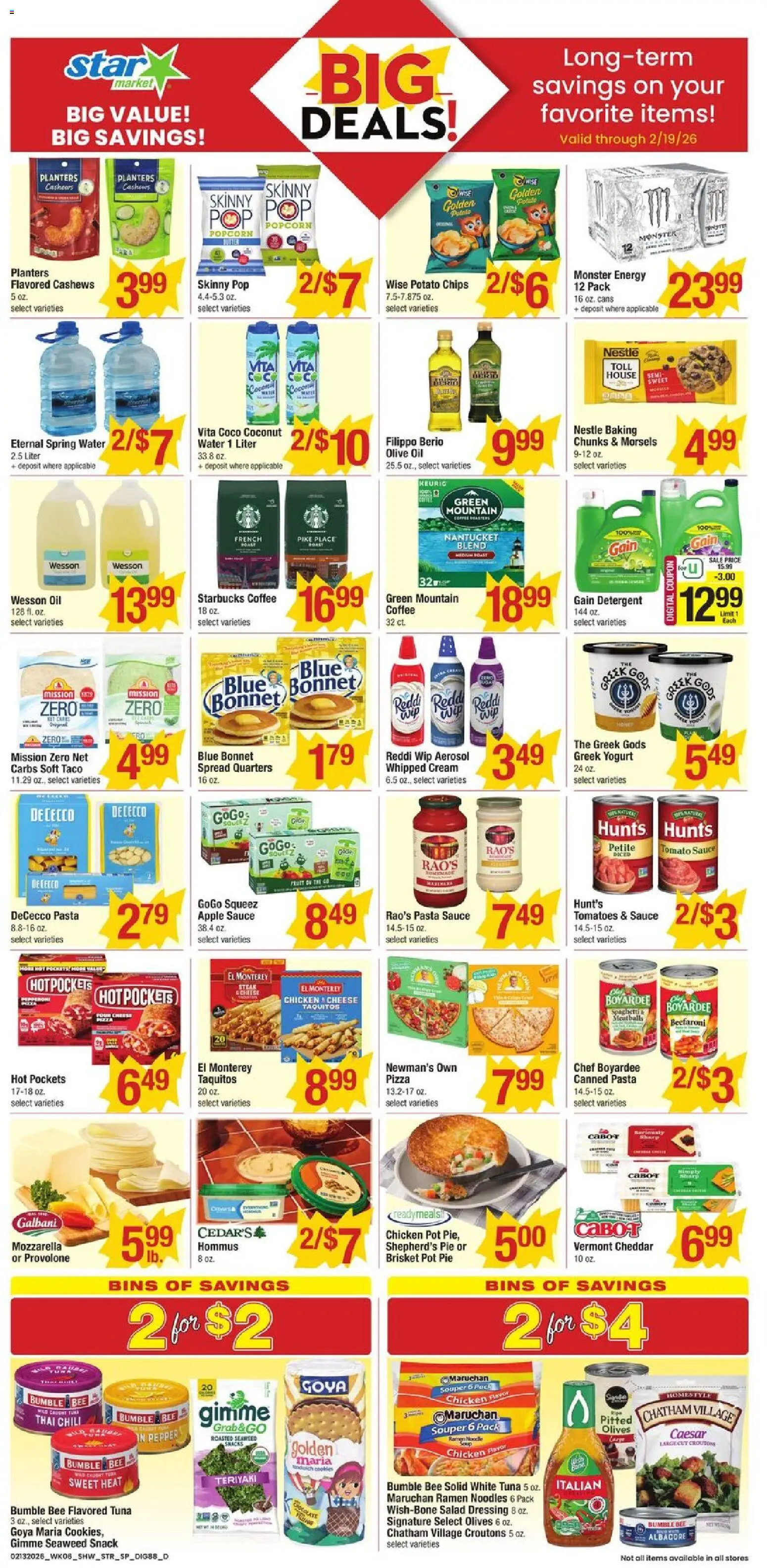 Star Market Weekly Ad - valid from 13.02.2026 | Page: 8 | Products: Yogurt, Pizza, Water, Pepper