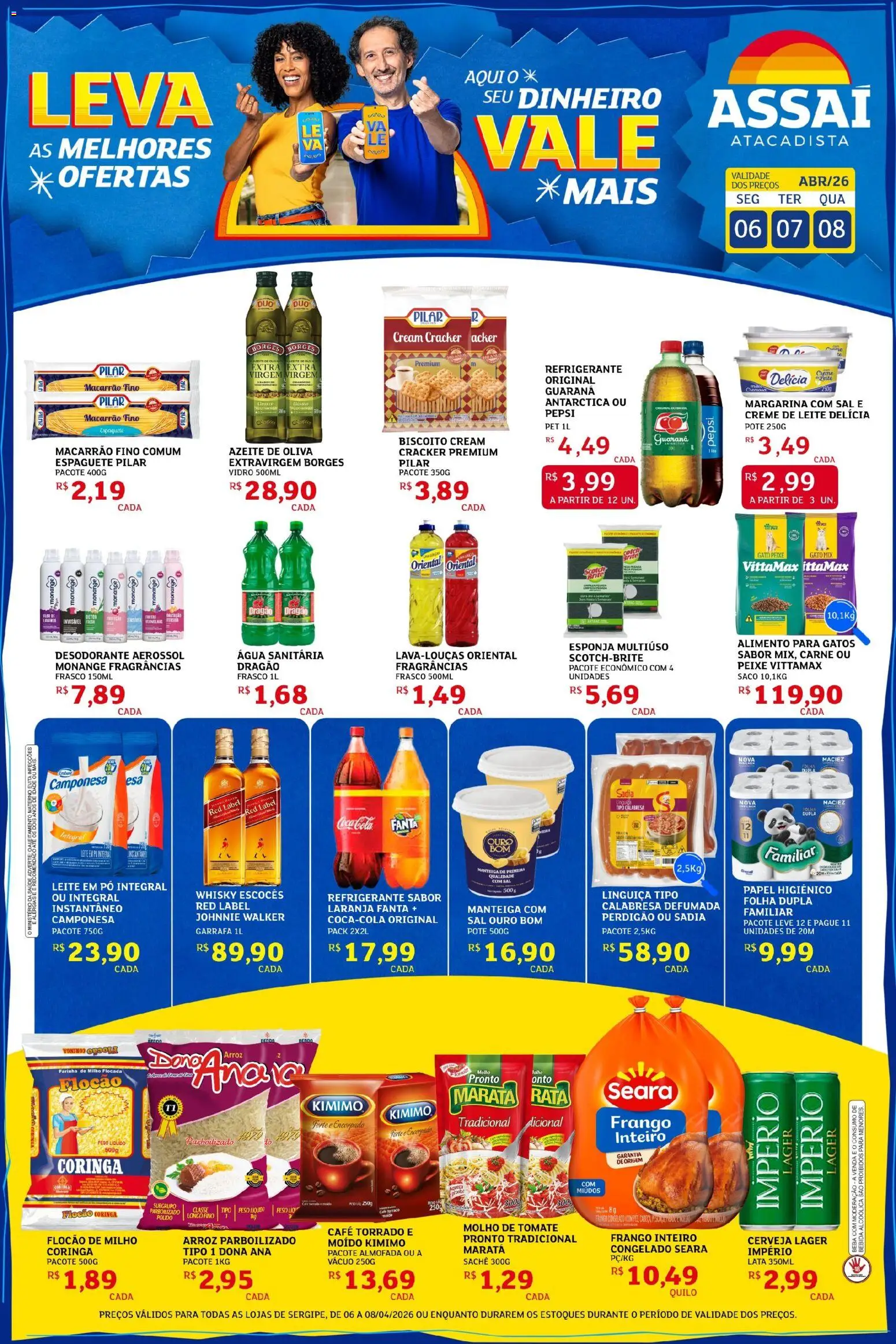 Assaí Atacadista Folheto - válido de 06.04.2026 | Página: 1 | Produtos: Fanta, Macarrão, Cream cracker, Margarina