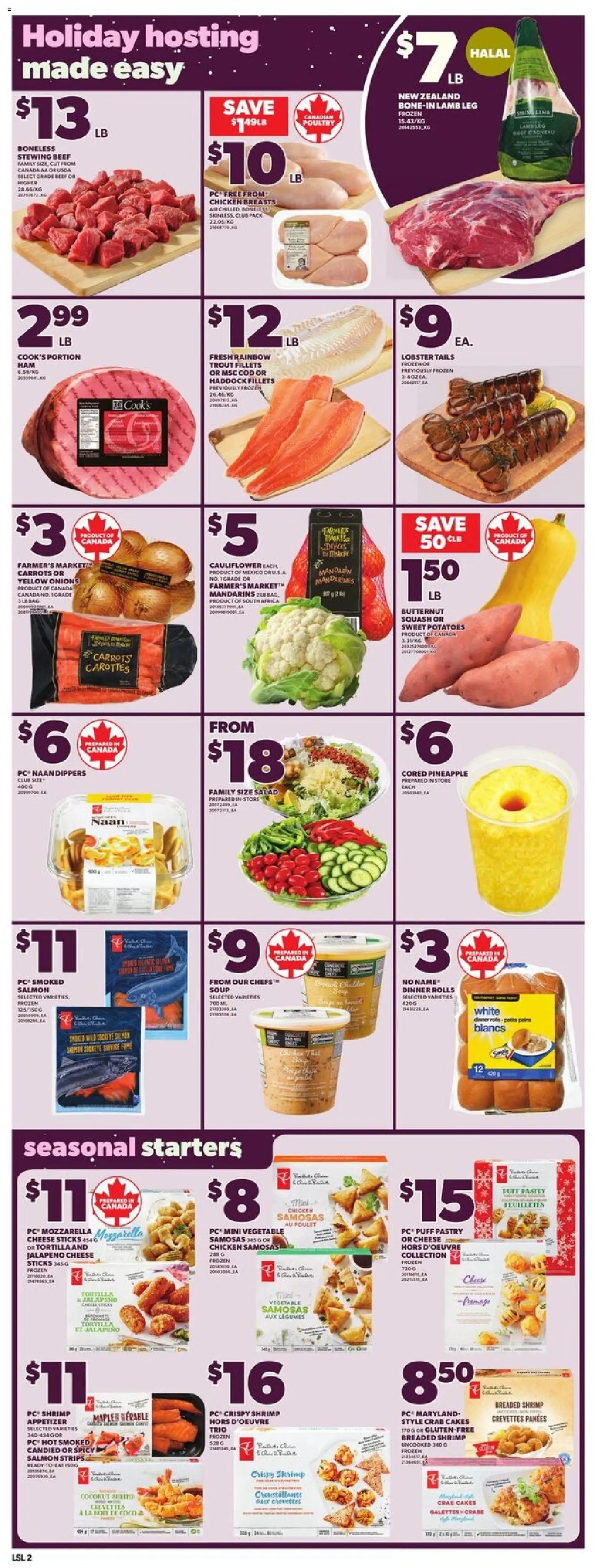 Loblaws flyer valid from 11.12.2025 | Page: 6 | Products: Beef, Pineapple, Chicken breasts, Chicken