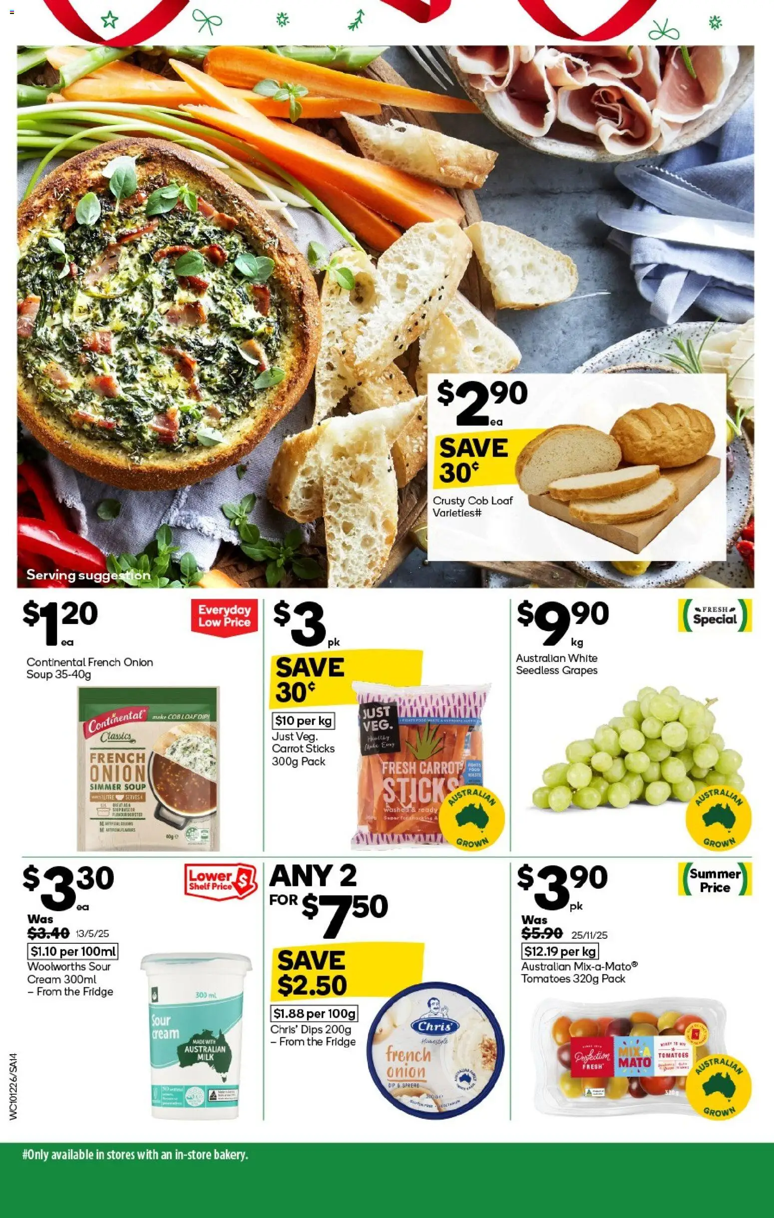 Woolworths catalogue - valid from 10.12.2025 | Page: 14 | Products: Milk, Tomatoes, Soup, Grapes