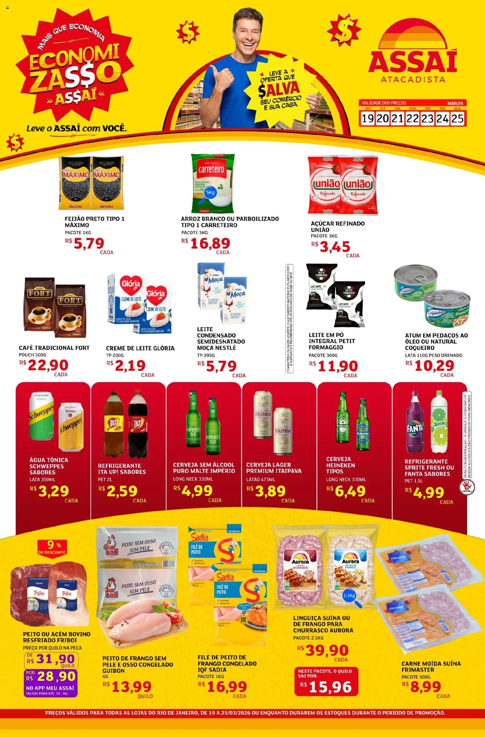 Assaí Atacadista Folheto - válido de 19.03.2026 | Página: 1 | Produtos: Fanta, Carne, Bebida, Leite em pó