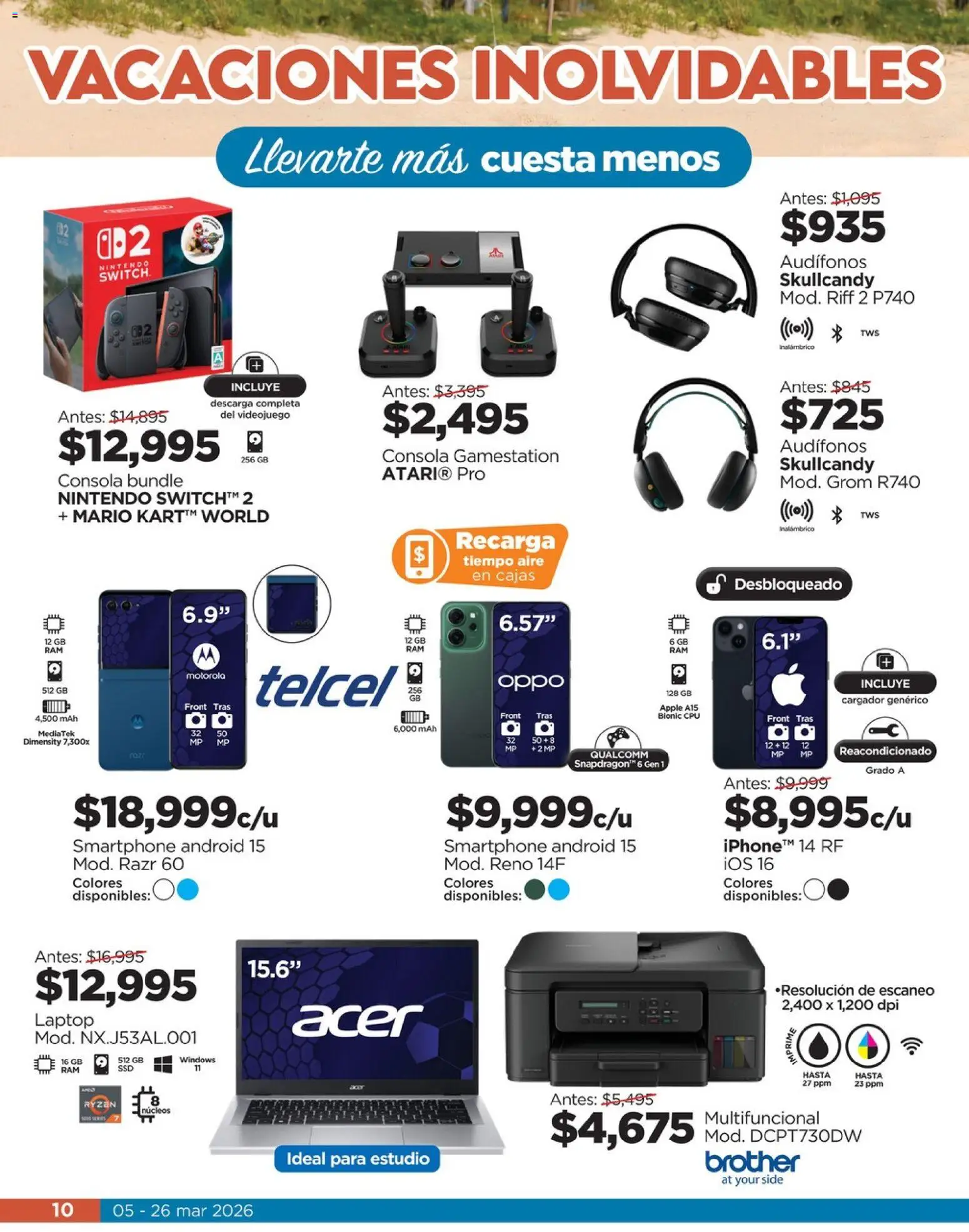 Nuevas ofertas de Chedraui válidas en toda la República Mexicana desde el 05.03.2026. ¡Encuentra las mejores ofertas en  Chedraui folleto Llevarte más cuesta menos! | Página: 10 | Productos: Audífonos, Smartphone