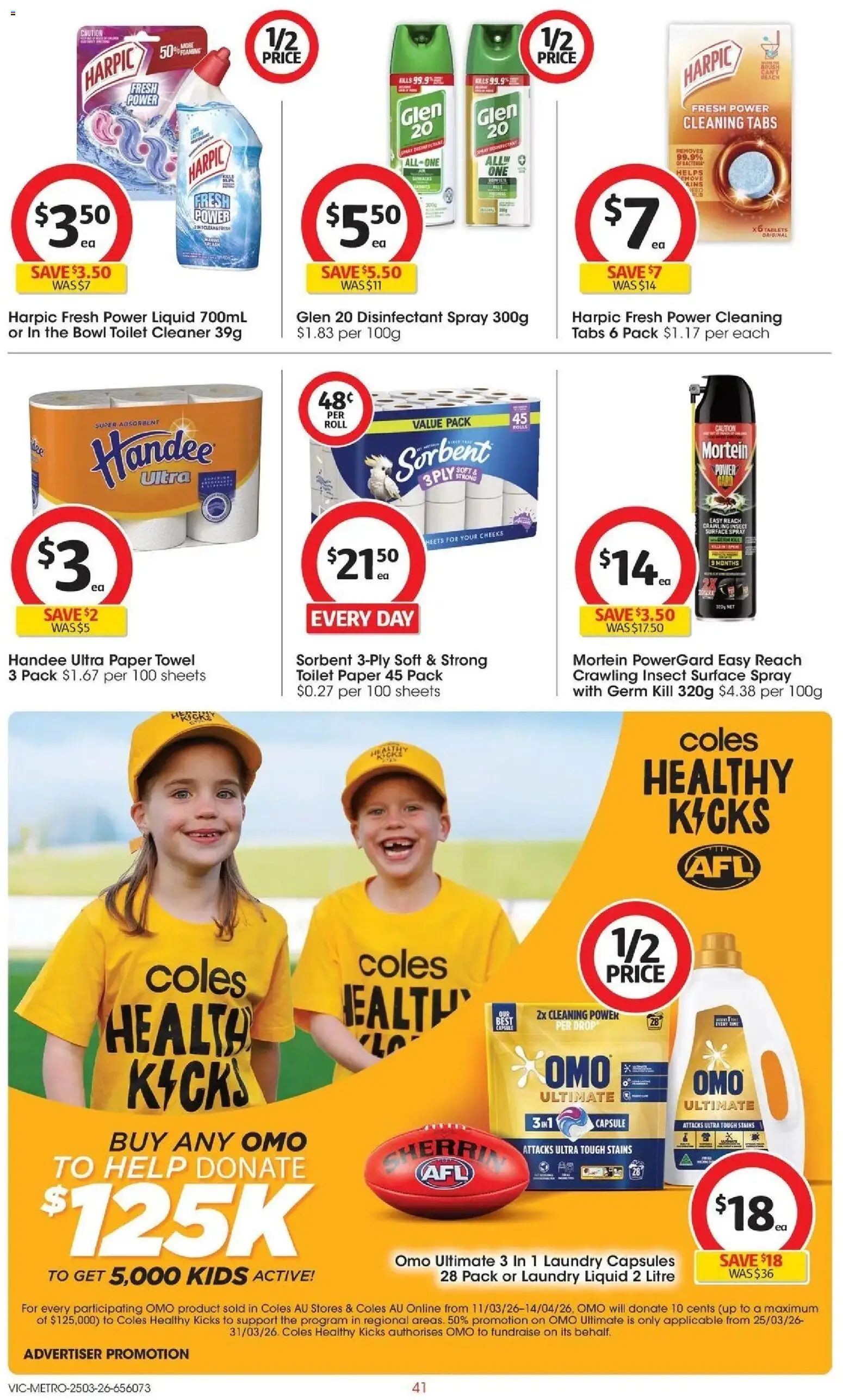 Coles catalogue - valid from 25.03.2026 | Page: 41 | Products: Toilet, Cleaner, Laundry, Tablets
