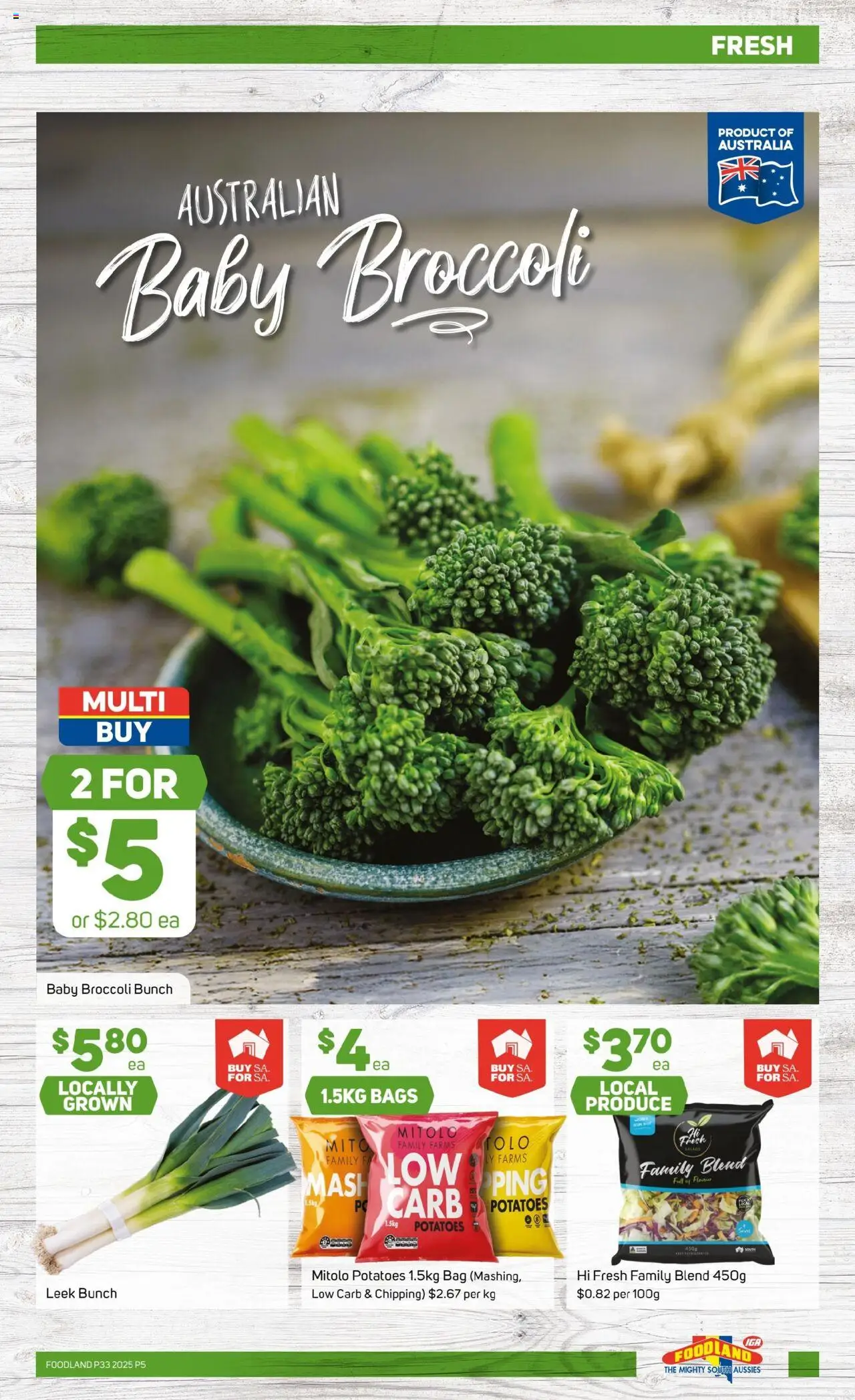 Foodland catalogue - valid from 13.08.2025 | Page: 5 | Products: Potatoes, Bag