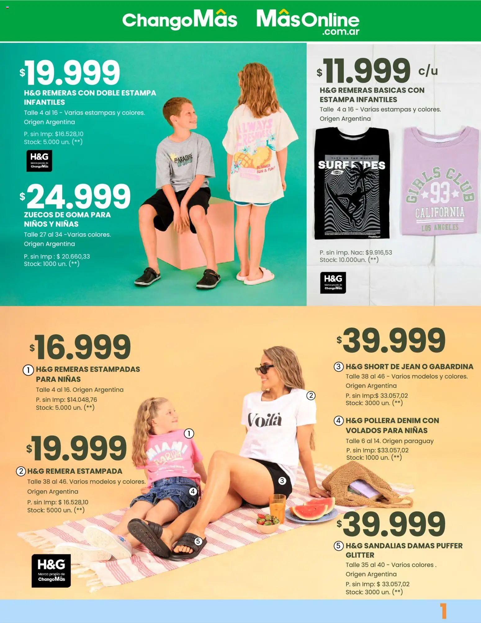 Changomas Catálogo Verano │ válido desde el 28.11.2025 | Página: 2 | Productos: Remera, Jean, Zuecos, Sandalias