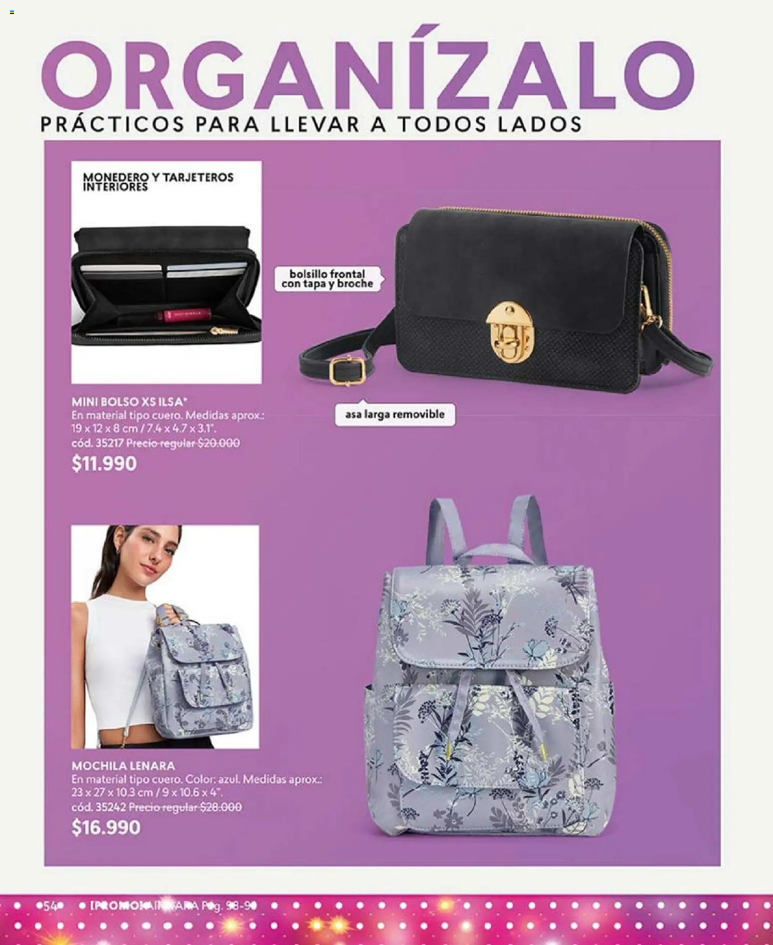 Catálogo CyZone Campaña 2 │ válido desde el 16.01.2026 | Página: 54 | Productos: Monedero, Broche, Bolso, Mochila