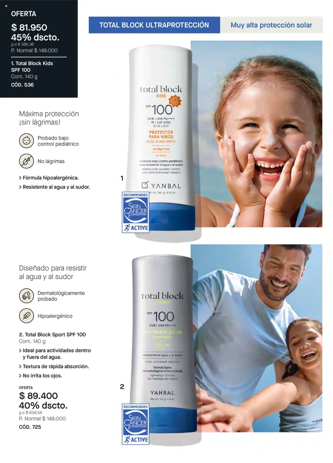 Yanbal revista - valida desde el 24.05.2025 | Página: 28 | Productos: Agua, Uva, Protector solar