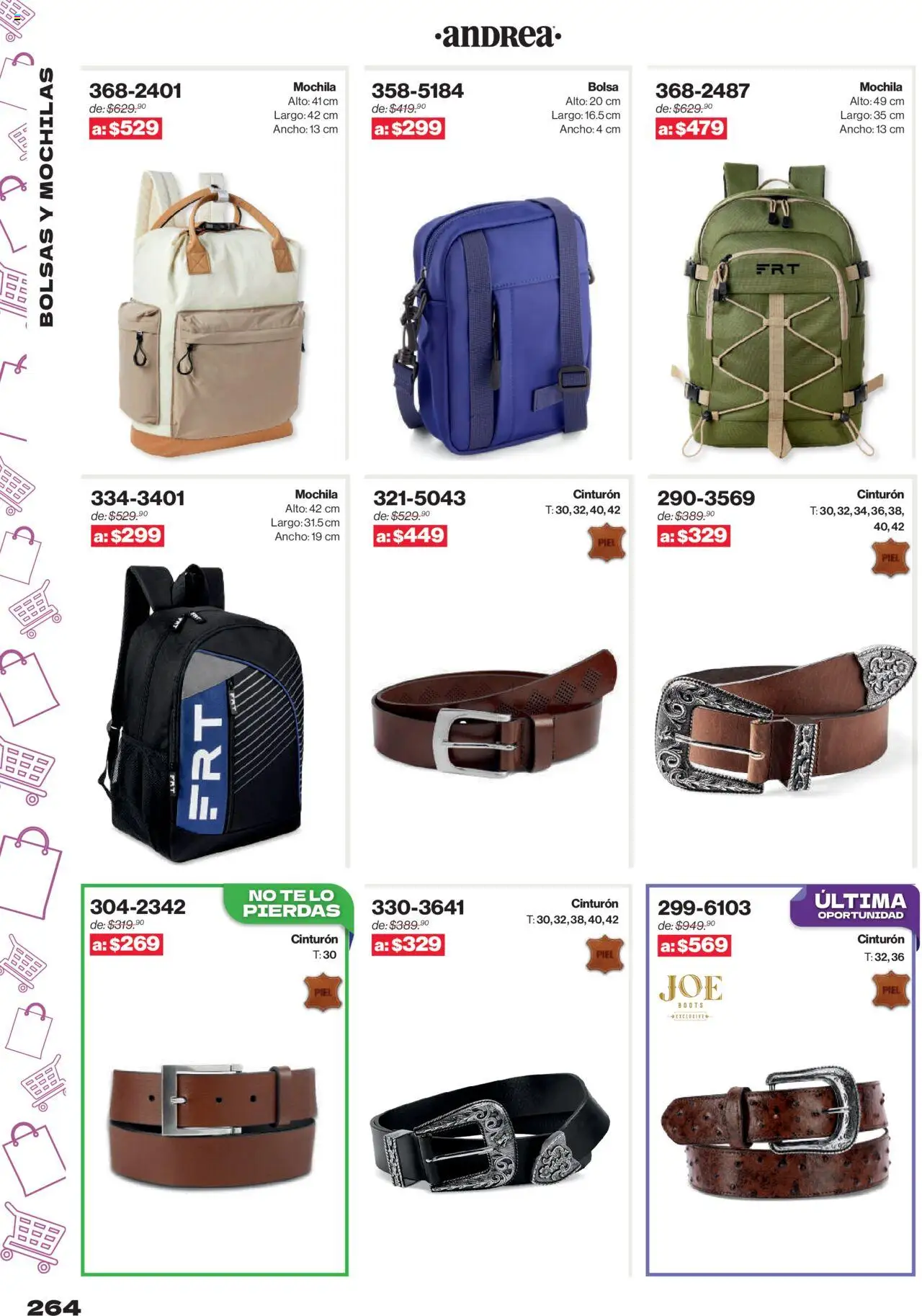 Nuevas ofertas de Andrea válidas en toda la República Mexicana desde el 10.08.2025. ¡Encuentra las mejores ofertas en Andrea - Catálogo Outlet! | Página: 264 | Productos: Cinturón, Bolsa, Mochila, Té