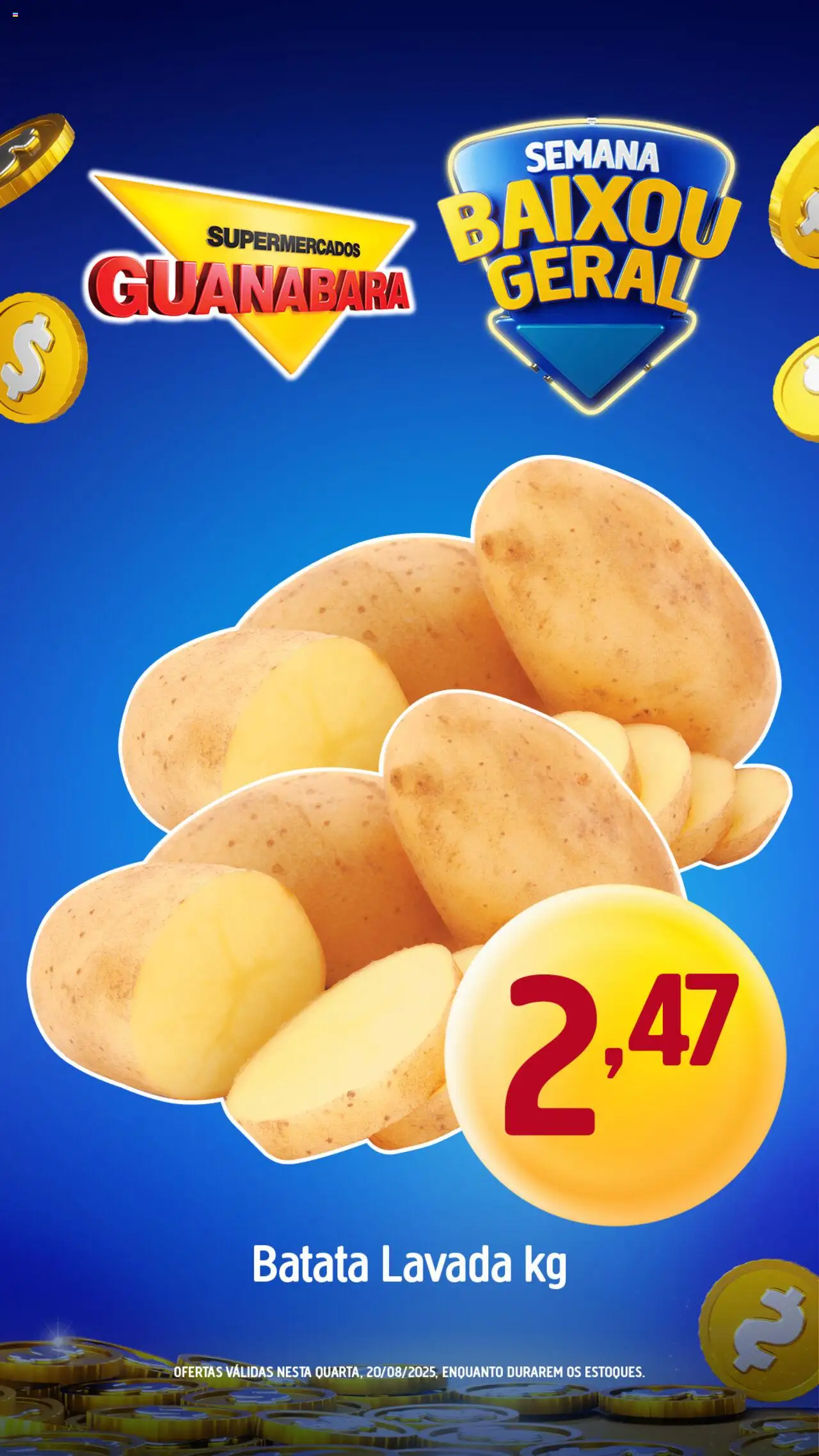 Supermercados Guanabara Folheto - válido de 20.08.2025 | Página: 1 | Produtos: Batata