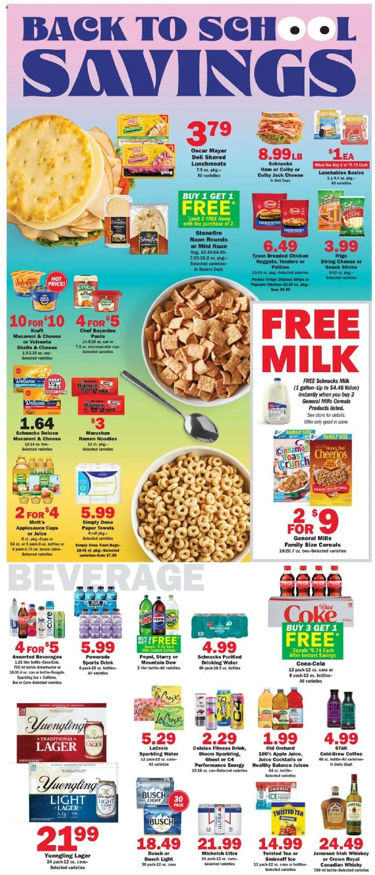 Schnucks Weekly Print Ad - IL - valid from 13.08.2025 | Page: 3 | Products: Cheese, Ham, Tea, Whiskey