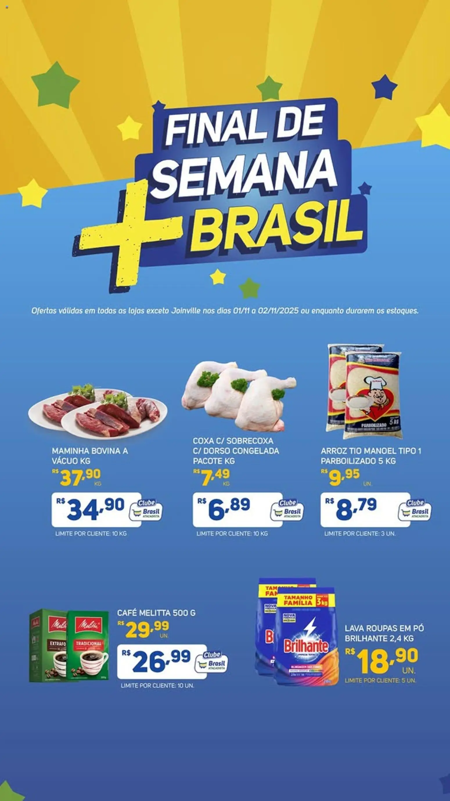Brasil Atacadista Folheto - válido de 01.11.2025 | Página: 1 | Produtos: Pó, Maminha, Café, Arroz