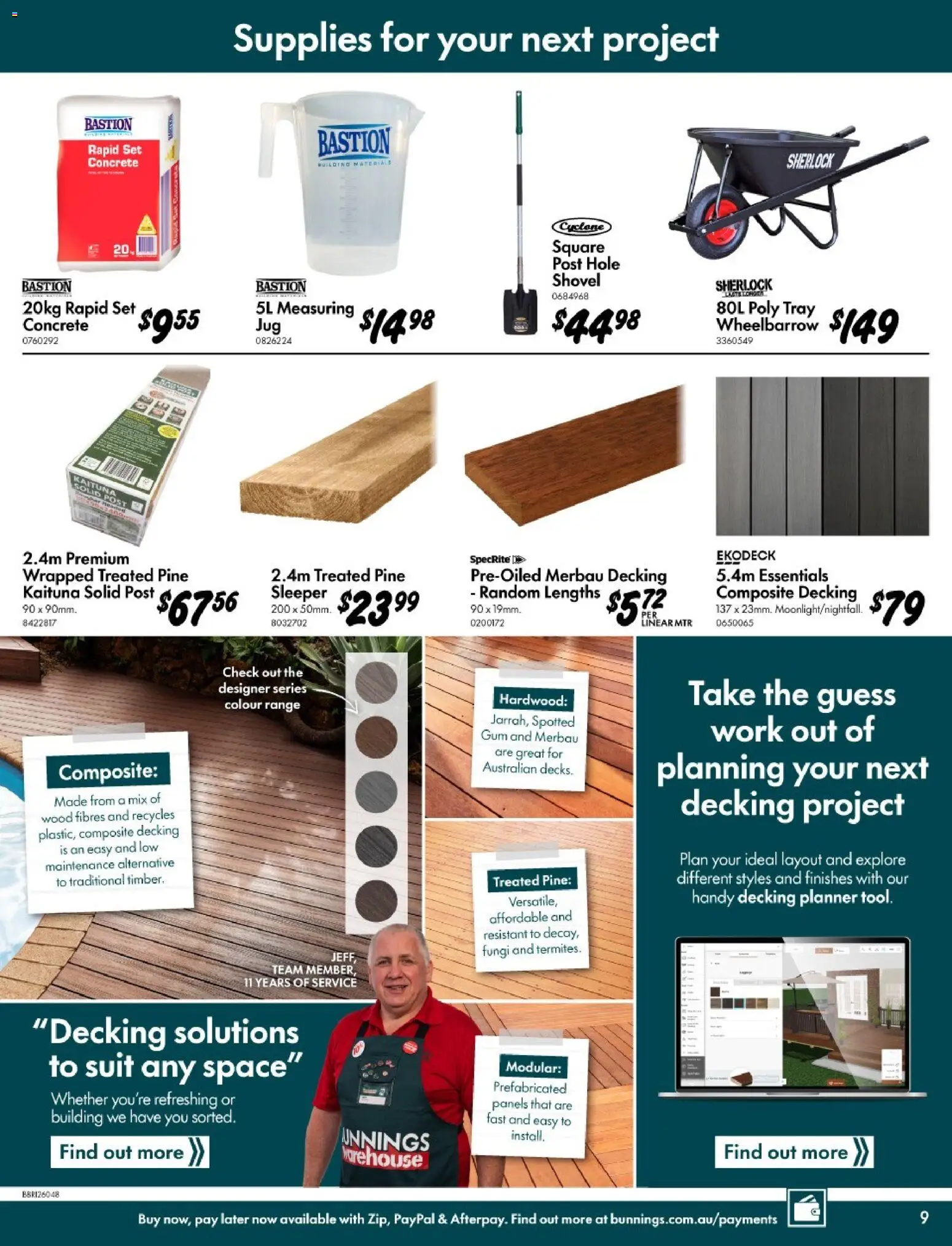 Bunnings Warehouse catalogue - valid from 11.03.2026 | Page: 9 | Products: Gum, Wheelbarrow, Wood, Decking