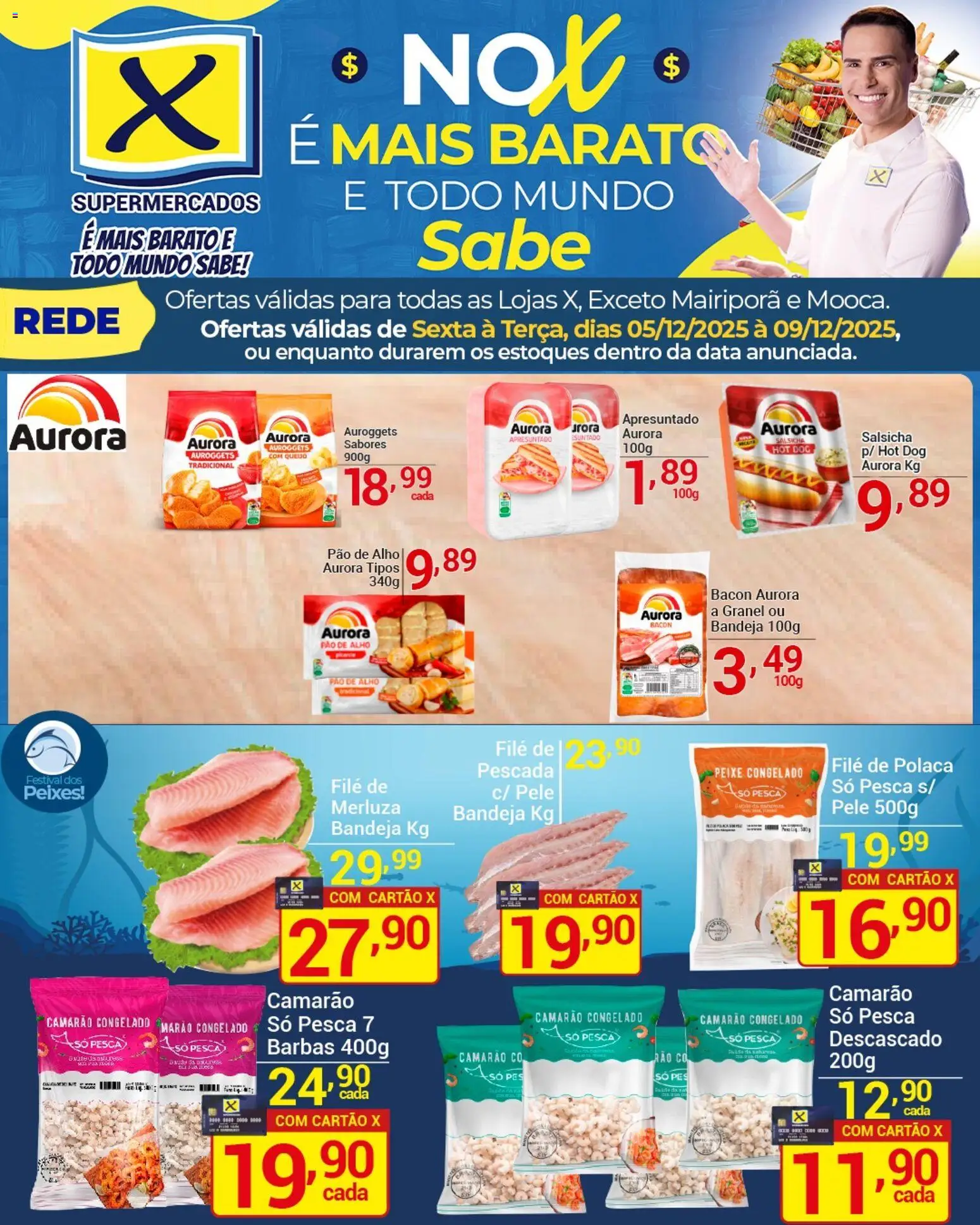 X Supermercados Folheto - válido de 05.12.2025 | Página: 3 | Produtos: Alho, Salsicha, Camarão, Bandeja