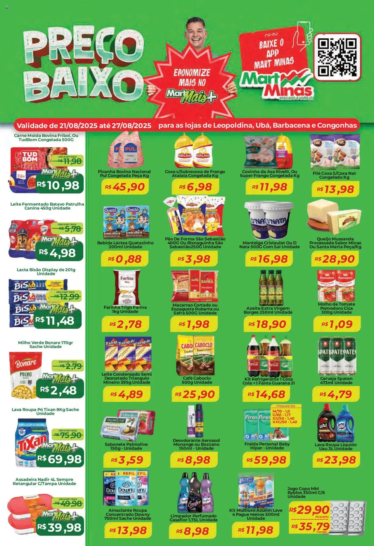 Mart Minas Folheto - válido de 21.08.2025 | Página: 1 | Produtos: Manteiga, Assadeira, Leite condensado, Leite fermentado