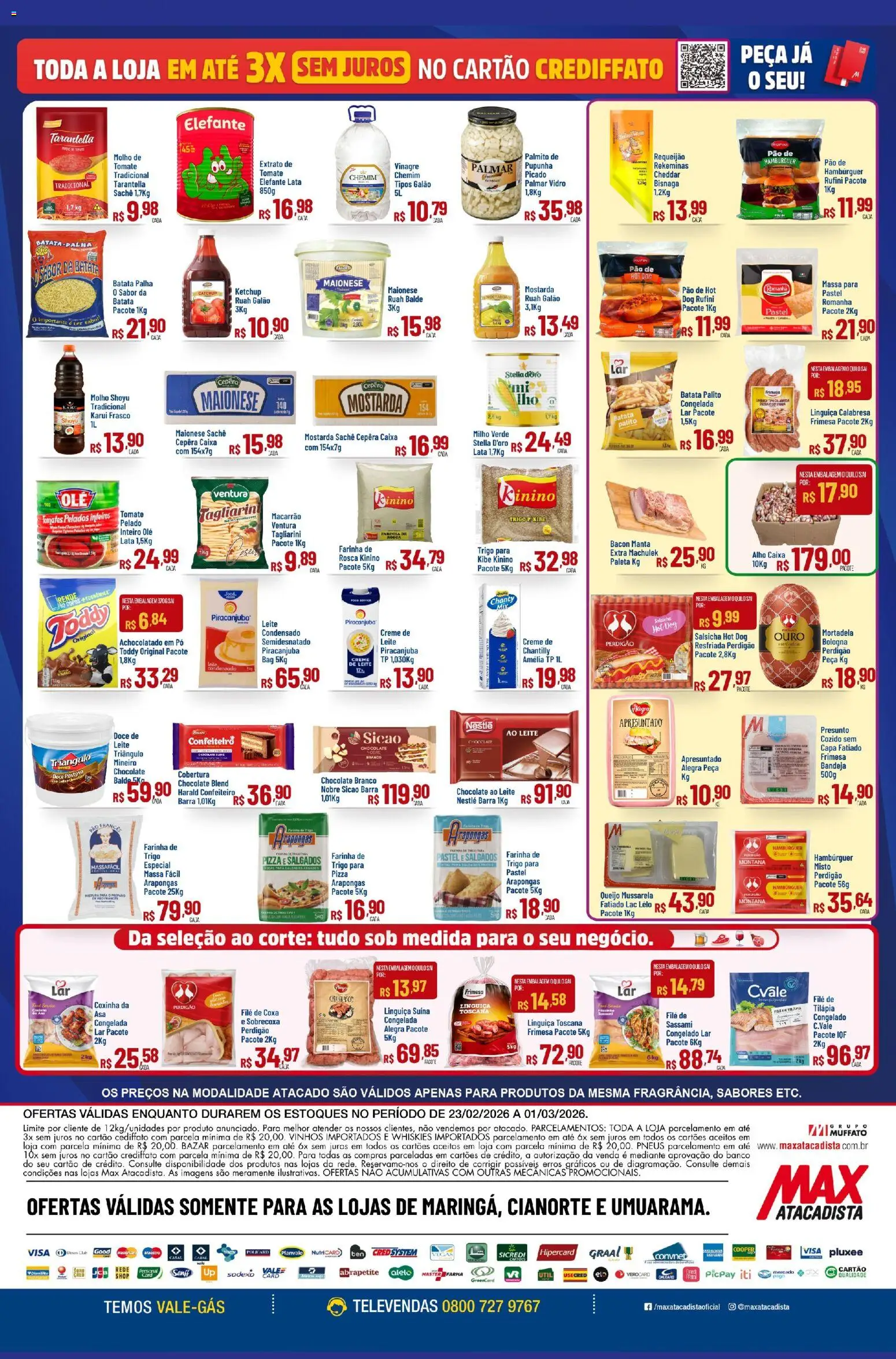 Max Atacadista Folheto - válido de 23.02.2026 | Página: 8 | Produtos: Alho, Linguiça, Leite, Queijo