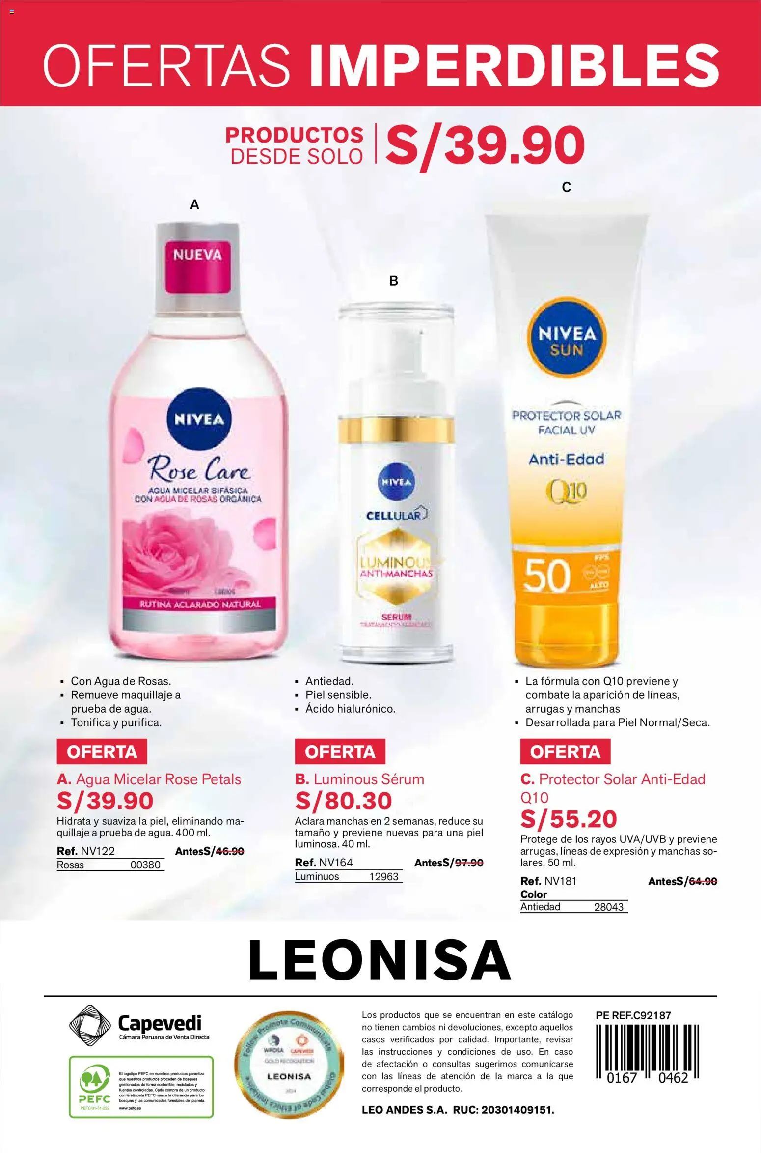 Catálogo Leonisa válido desde 06.03.2026 | Página: 70 | Productos: Protector solar, Cámara, Maquillaje