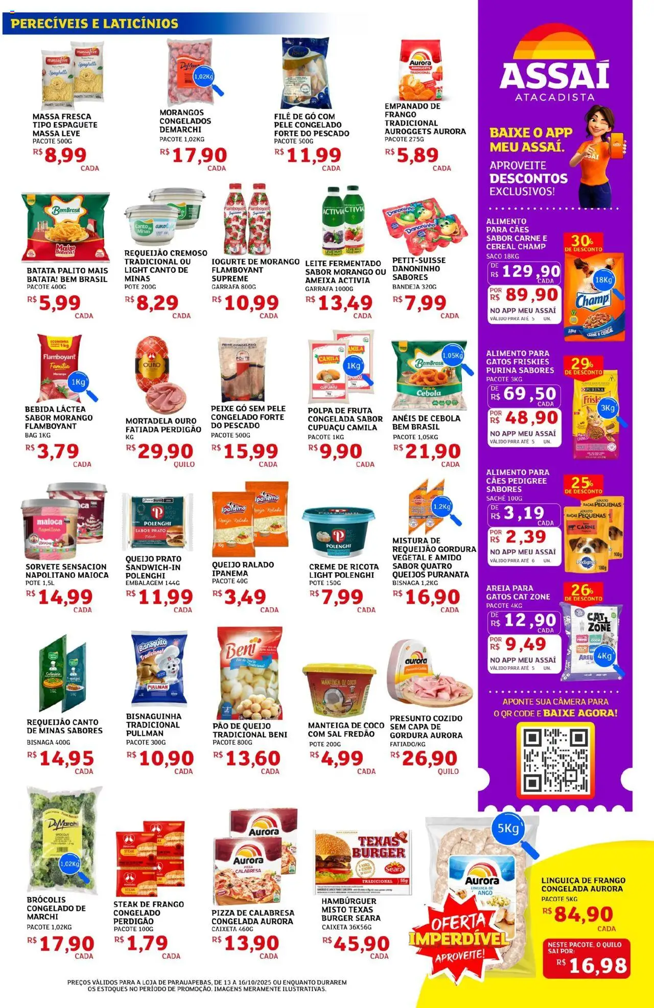 Assaí Atacadista Folheto - válido de 13.10.2025 | Página: 3 | Produtos: Bandeja, Batata, Requeijão, Pão de queijo
