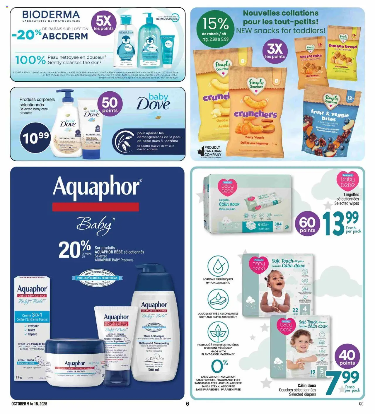 Jean Coutu flyer valid from 09.10.2025 | Page: 6 | Products: Carrot, Fragrance, Shampoo, Bread