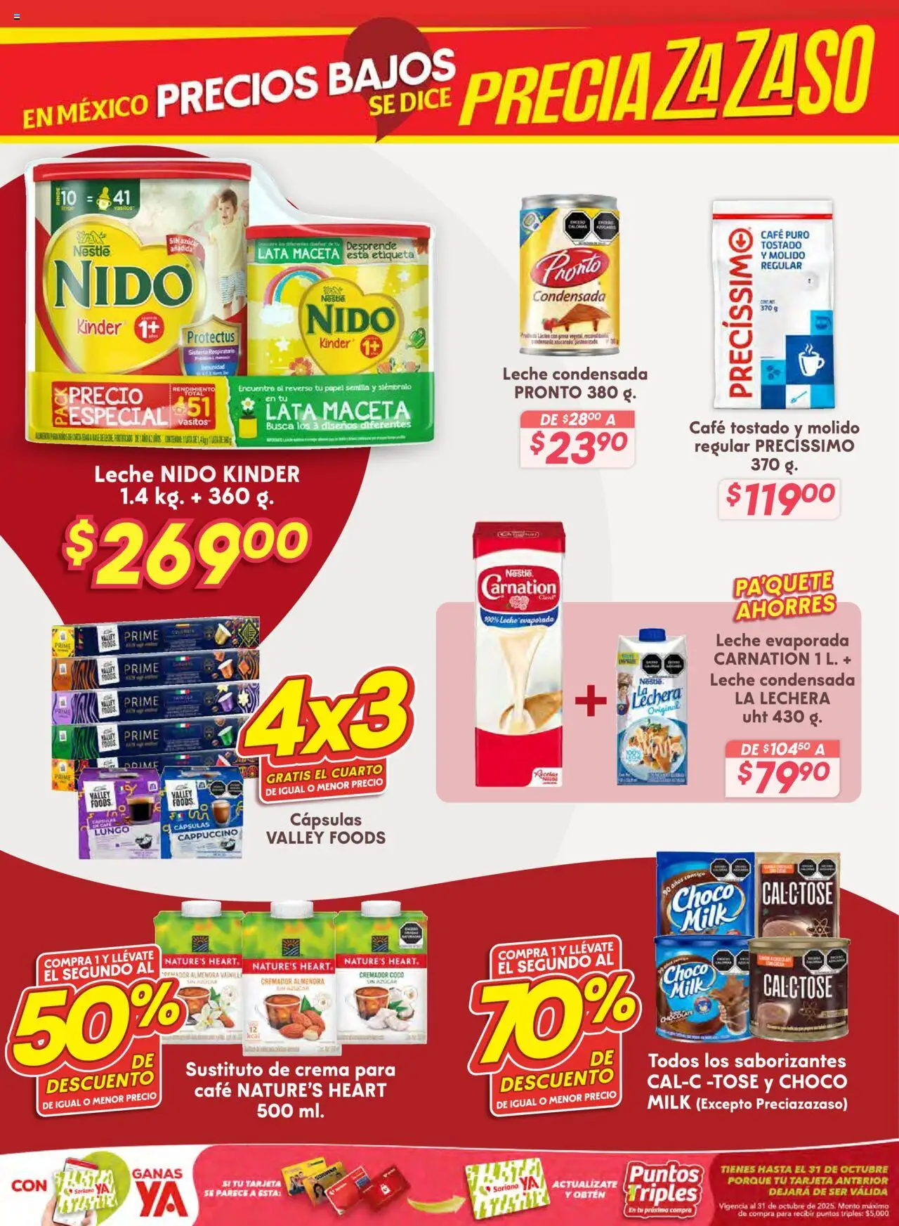 Nuevas ofertas de Soriana válidas en toda la República Mexicana desde el 14.08.2025. ¡Encuentra las mejores ofertas en Soriana - Preciazazaso Híper: Valle de México! | Página: 11 | Productos: Crema, Leche, Almendra, Maceta