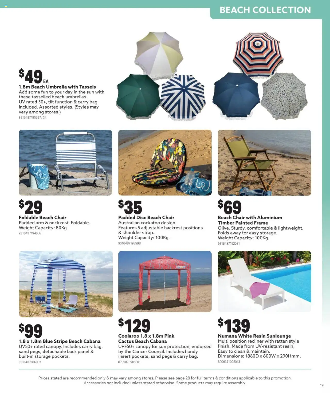 Mitre 10 catalogue - valid from 03.09.2025 | Page: 19 | Products: Recliner, Accessories, Umbrella, Weight