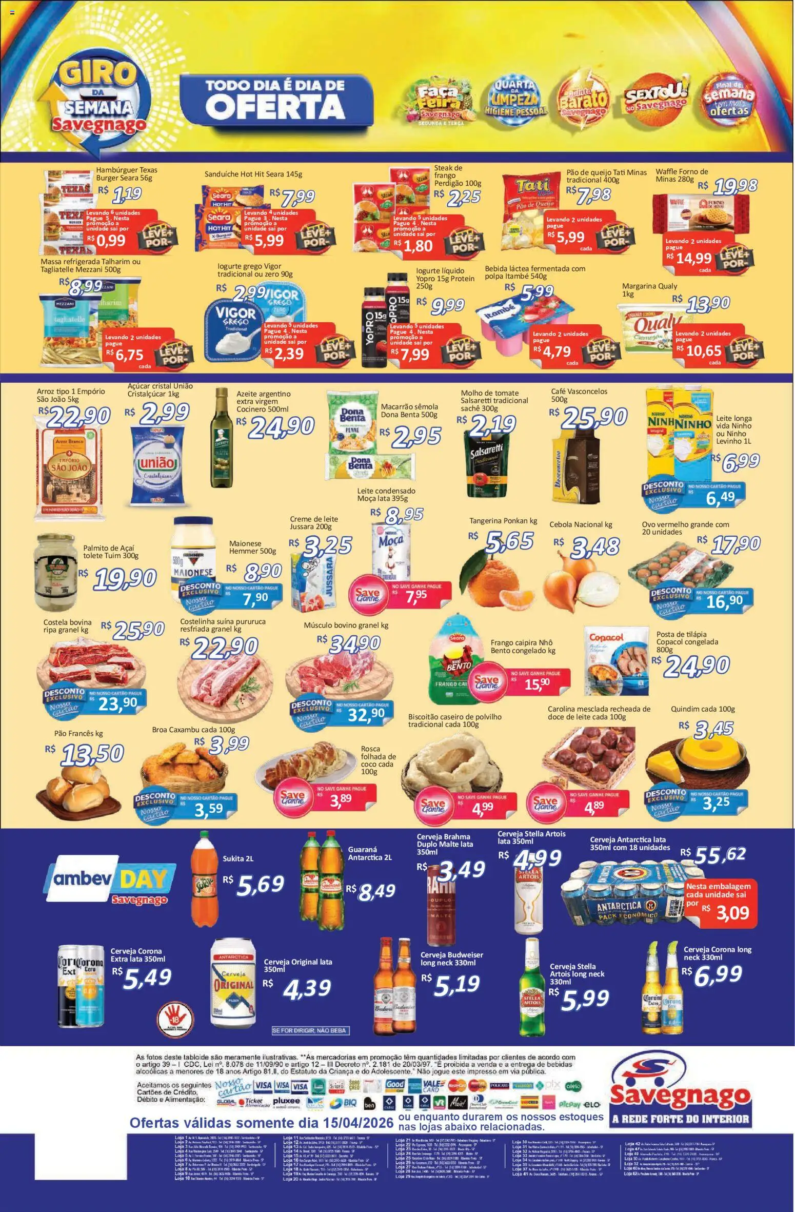 Savegnago Folheto - válido de 15.04.2026 | Página: 2 | Produtos: Leite, Pão, Creme, Doce de leite