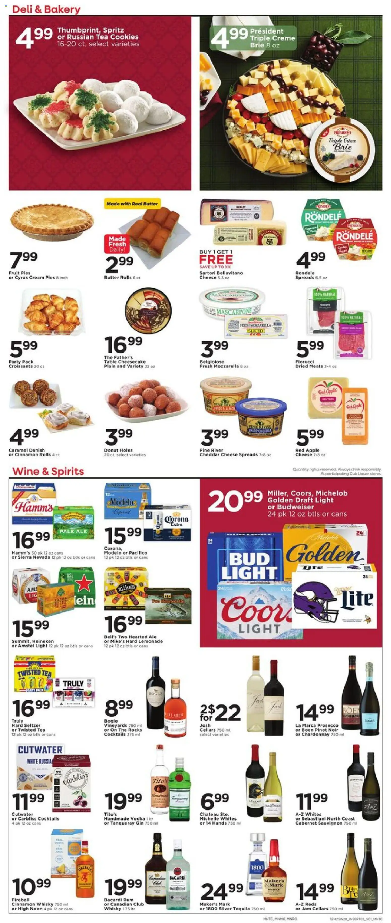 Cub Foods Weekly Ad - valid from 14.12.2025 | Page: 4 | Products: Bakery, Wine, Tea, Cheesecake
