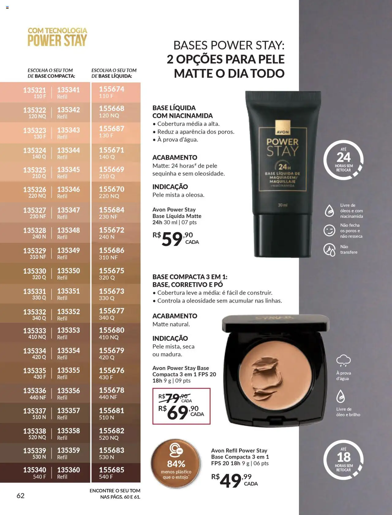 Avon Folheto - válido de 07.10.2025 | Página: 62 | Produtos: Corretivo, Pó, Óleo, Base