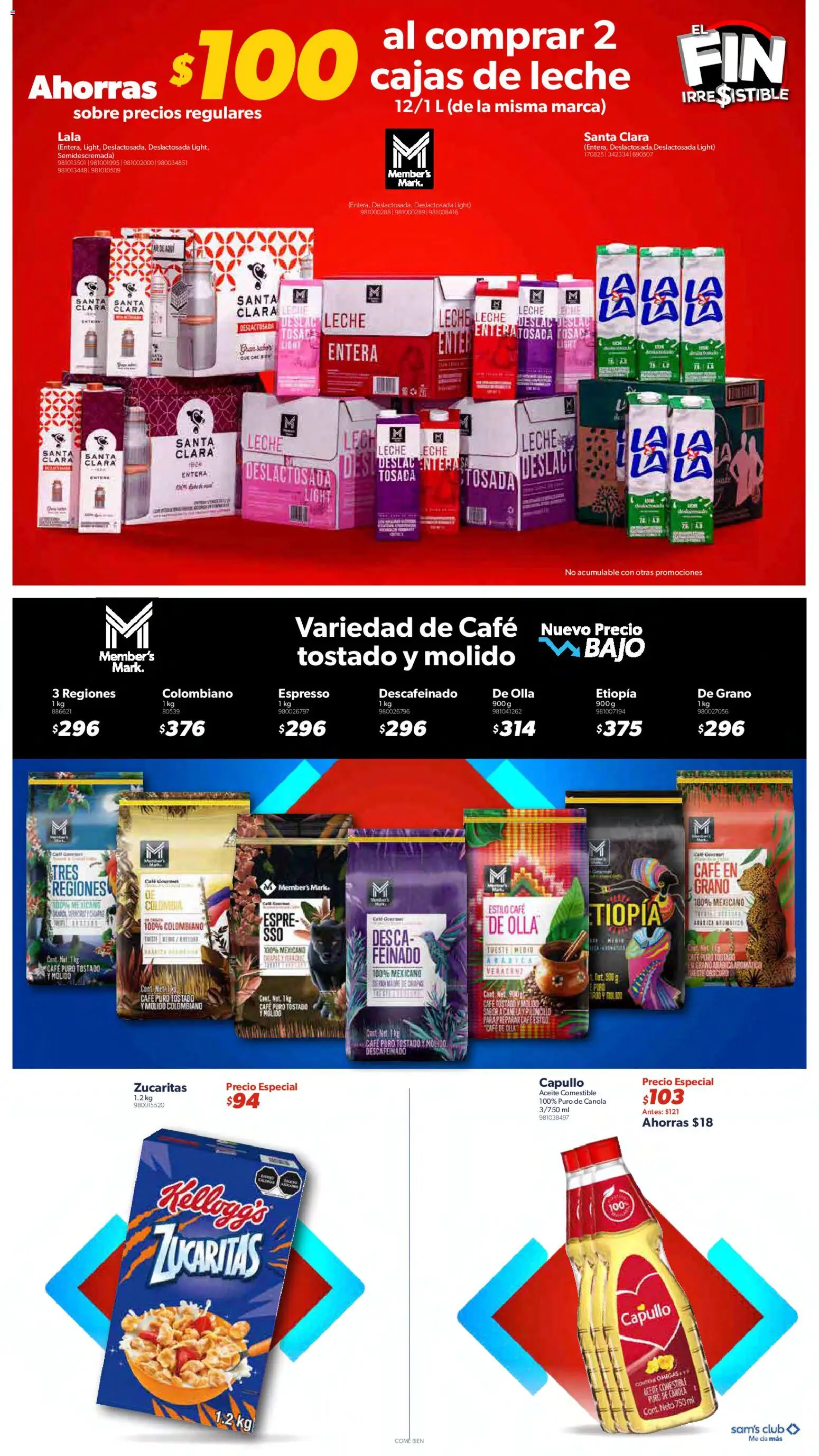 Nuevas ofertas de Sam's Club válidas en toda la República Mexicana desde el 13.11.2025. ¡Encuentra las mejores ofertas en Sam's Club Buen Fin ! | Página: 26 | Productos: Leche, Café, Té, Olla