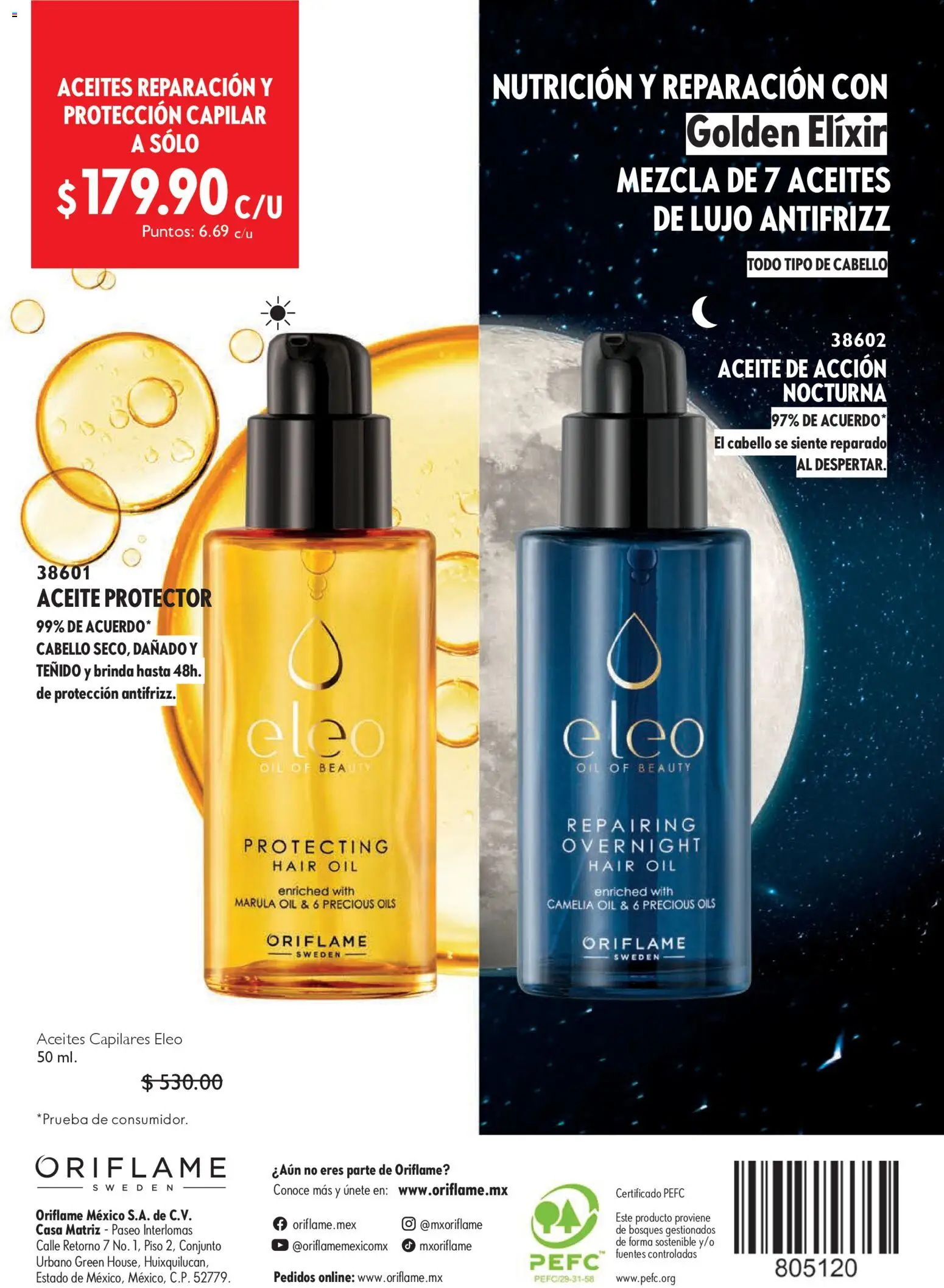 Nuevas ofertas de Oriflame válidas en toda la República Mexicana desde el 27.12.2025. ¡Encuentra las mejores ofertas en Oriflame campaña 1 2026! | Página: 132 | Productos: Aceite, Conjunto