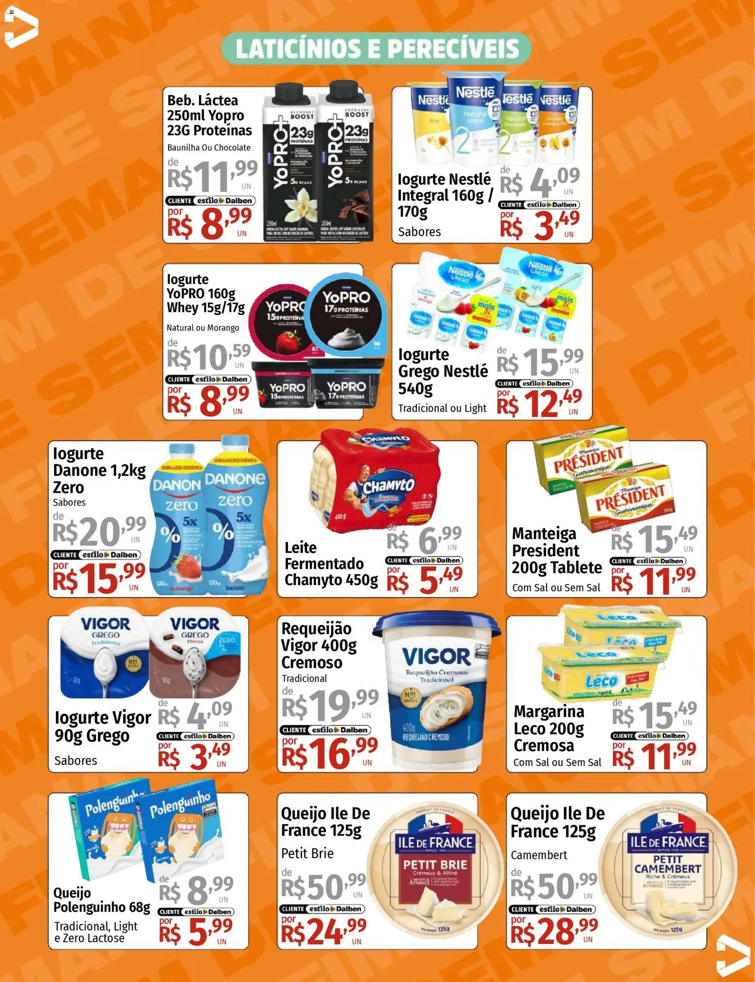 Supermercado Dalben Folheto - válido de 06.03.2026 | Página: 9 | Produtos: Manteiga, Brie, Flocos, Margarina