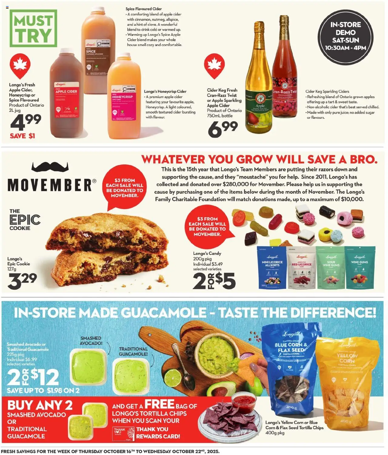 Longo's flyer valid from 16.10.2025 | Page: 12 | Products: Chips, Bag, Wine, Apples
