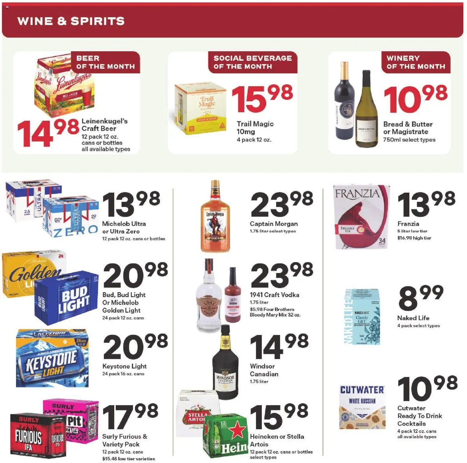 Coborn's Alcohol Ad - valid from 22.04.2026 | Page: 1 | Products: Butter, Wine, Beer, Vodka