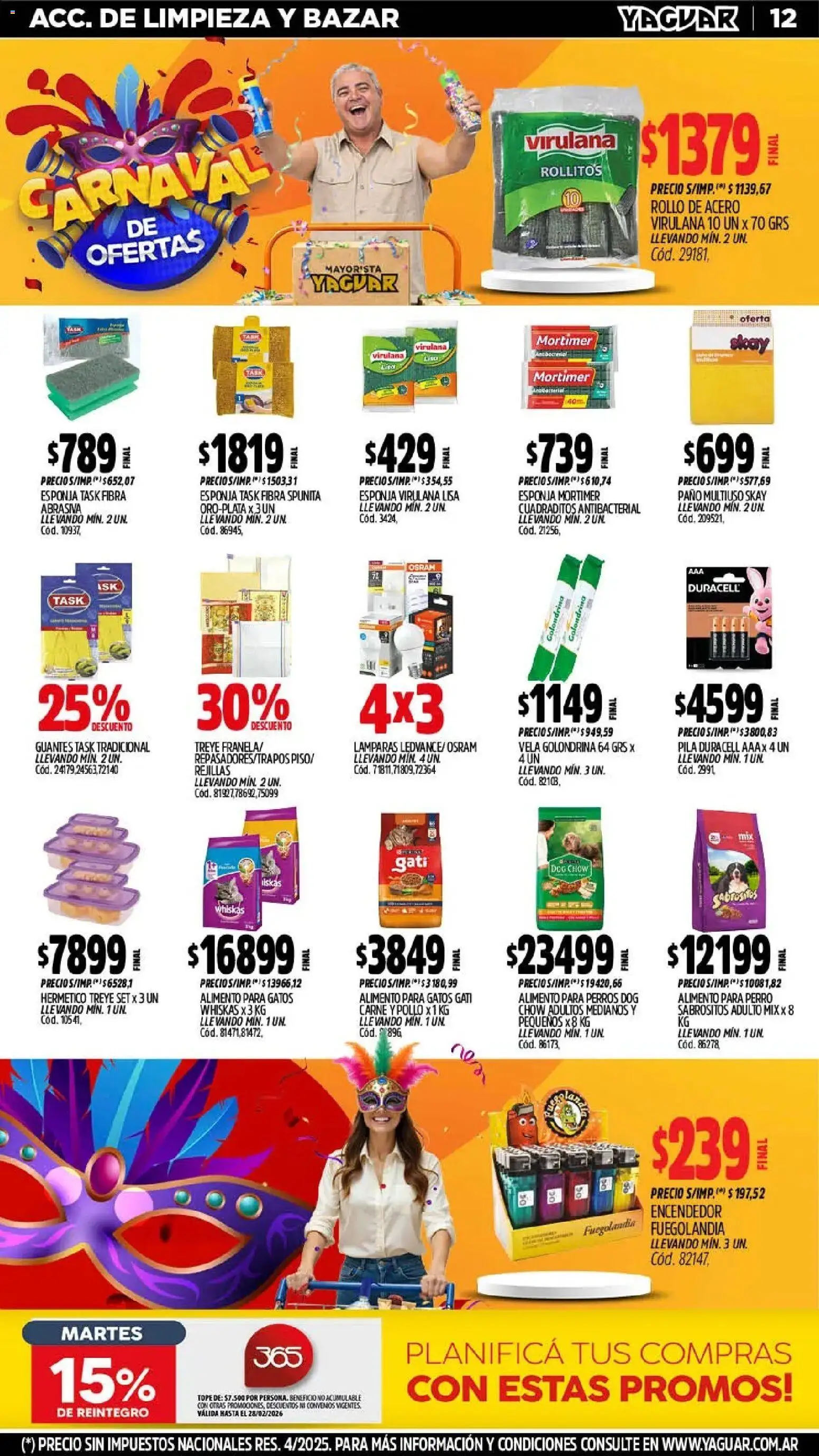 Yaguar - Oferta Semanal Mar del Plata │ válido desde el 16.02.2026 | Página: 11 | Productos: Vela, Pila, Pollo, Guantes