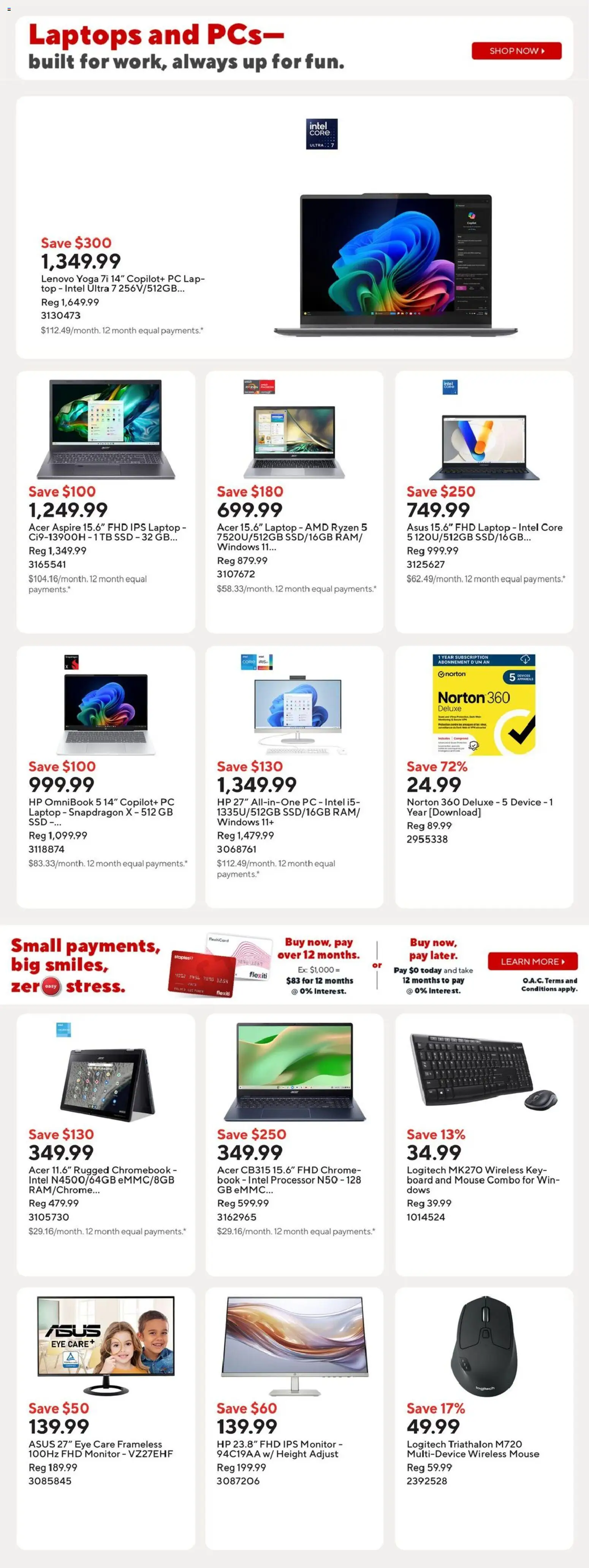 Staples flyer valid from 17.04.2026 | Page: 9 | Products: Monitor, PC, Mouse