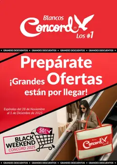 Vista previa de Colchas Concord Black Friday aviso, nuevo folleto de la tienda, válido en México a partir del 25.11.2025