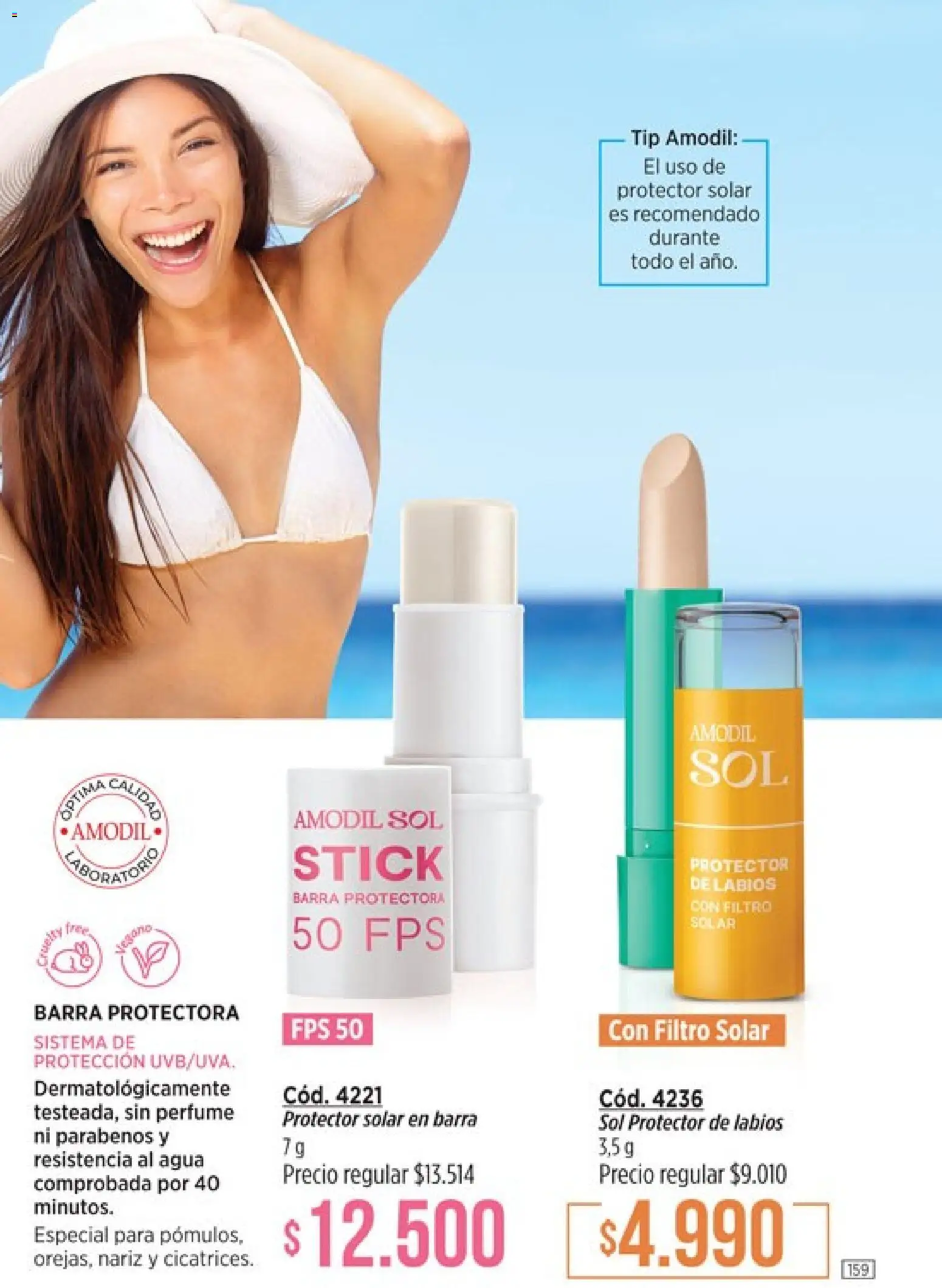 Catálogo Amodil Campaña 1/2026 │ válido desde el 01.01.2026 | Página: 159 | Productos: Perfume, Protector solar, Agua