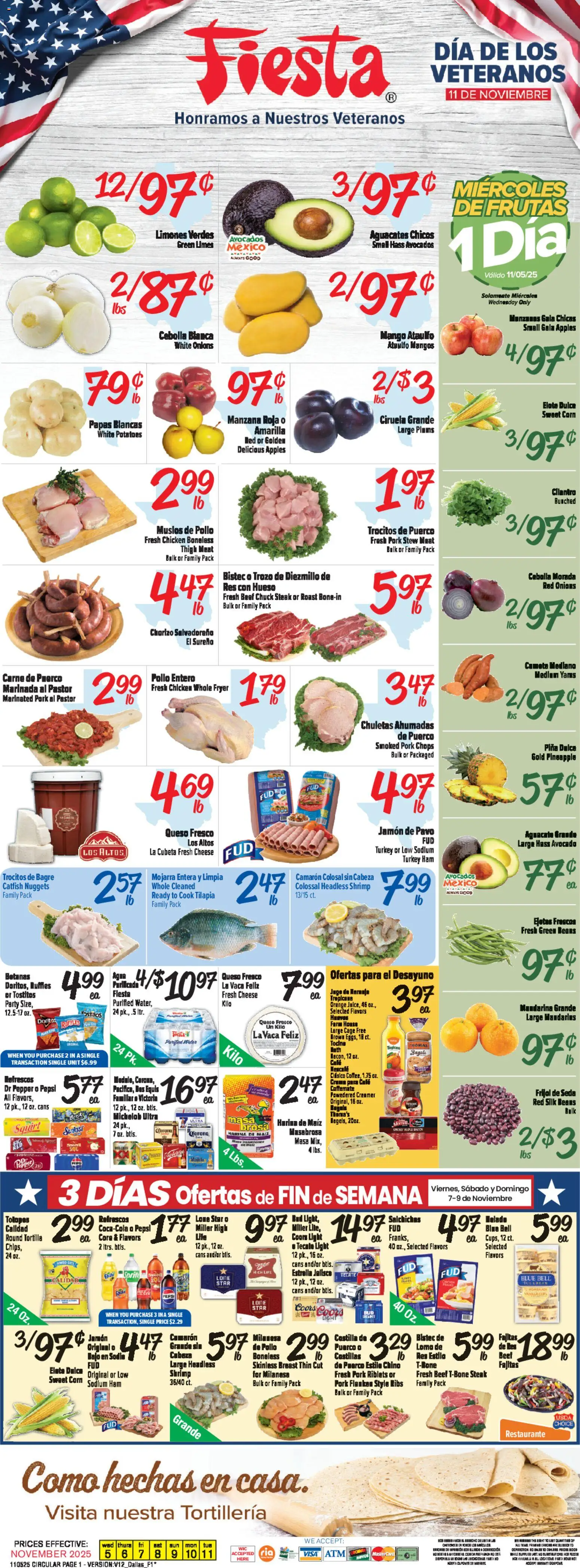 Fiesta Mart Weekly Ad - valid from 05.11.2025 | Page: 1 | Products: Mandarins, Bath, Pork, Potatoes