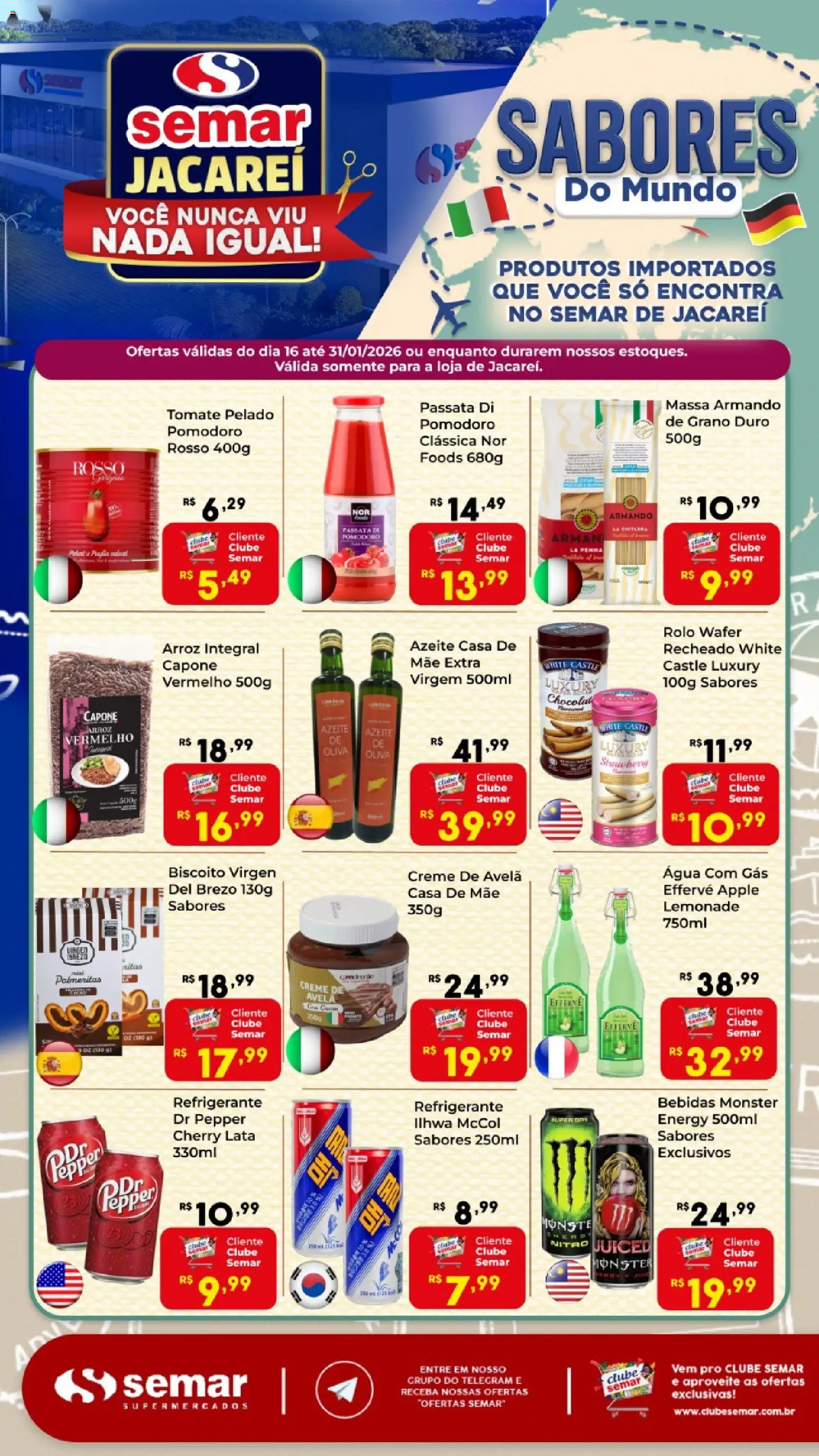 Semar Supermercado Folheto - válido de 16.01.2026 | Página: 1 | Produtos: Rolo, Creme, Monster, Avelã