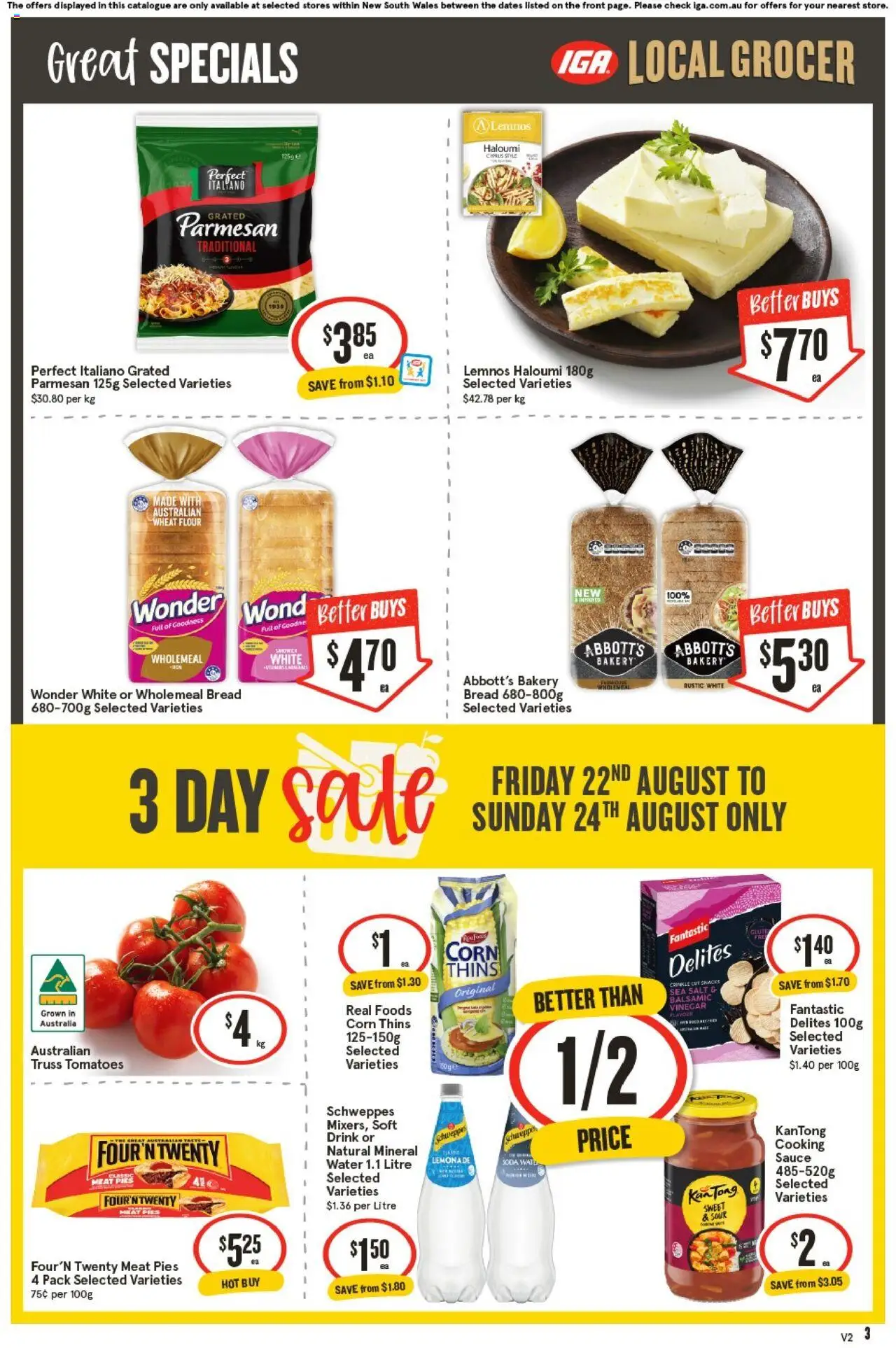 IGA catalogue - valid from 20.08.2025 | Page: 3 | Products: Capsicum, Potatoes, Vegetables, Blueberries