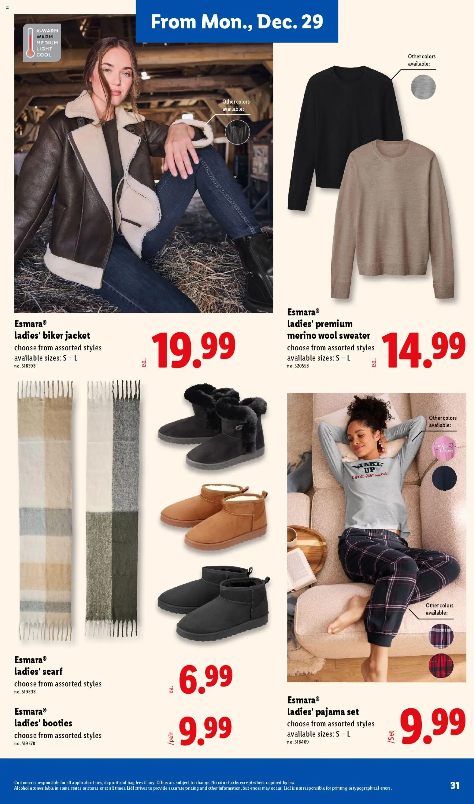 Lidl Weekly Ad - valid from 26.12.2025 | Page: 31 | Products: Sweater, Jacket, Scarf, Bag