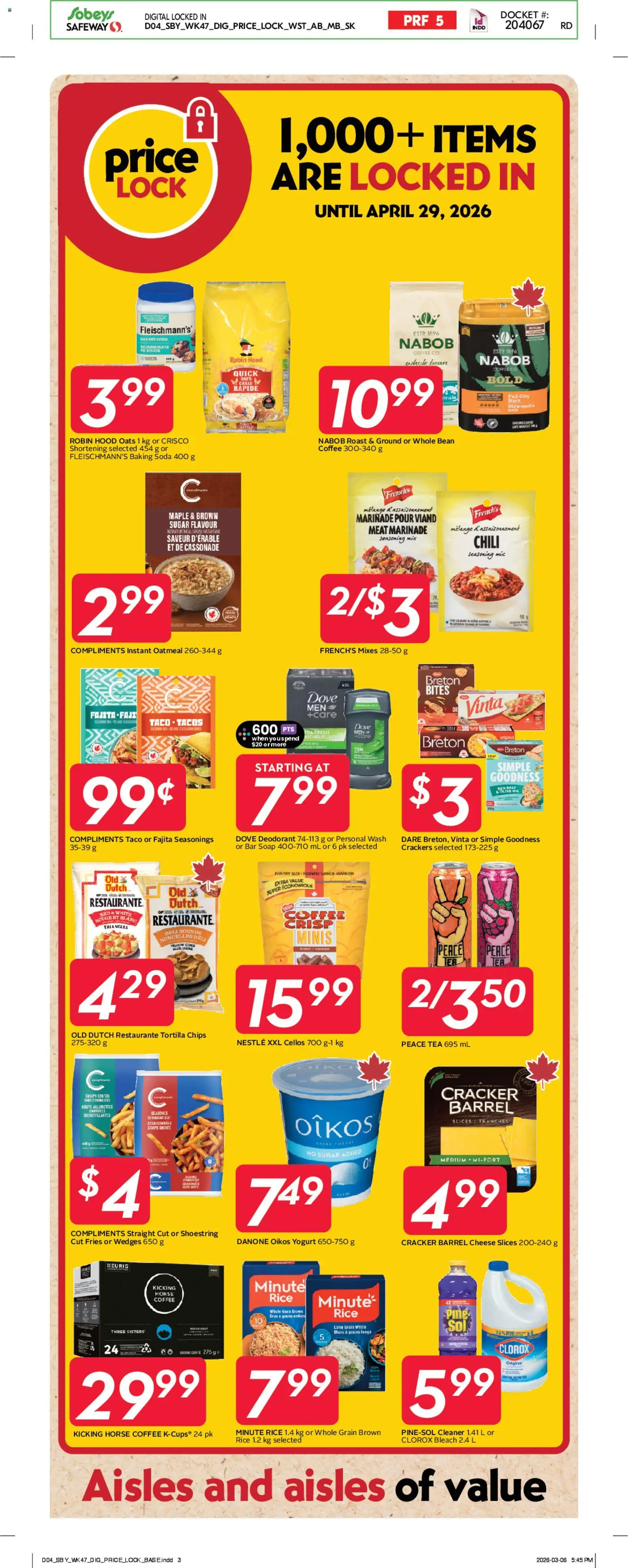 Sobeys flyer valid from 19.03.2026 | Page: 17 | Products: Rice, Tea, Yogurt, Oil