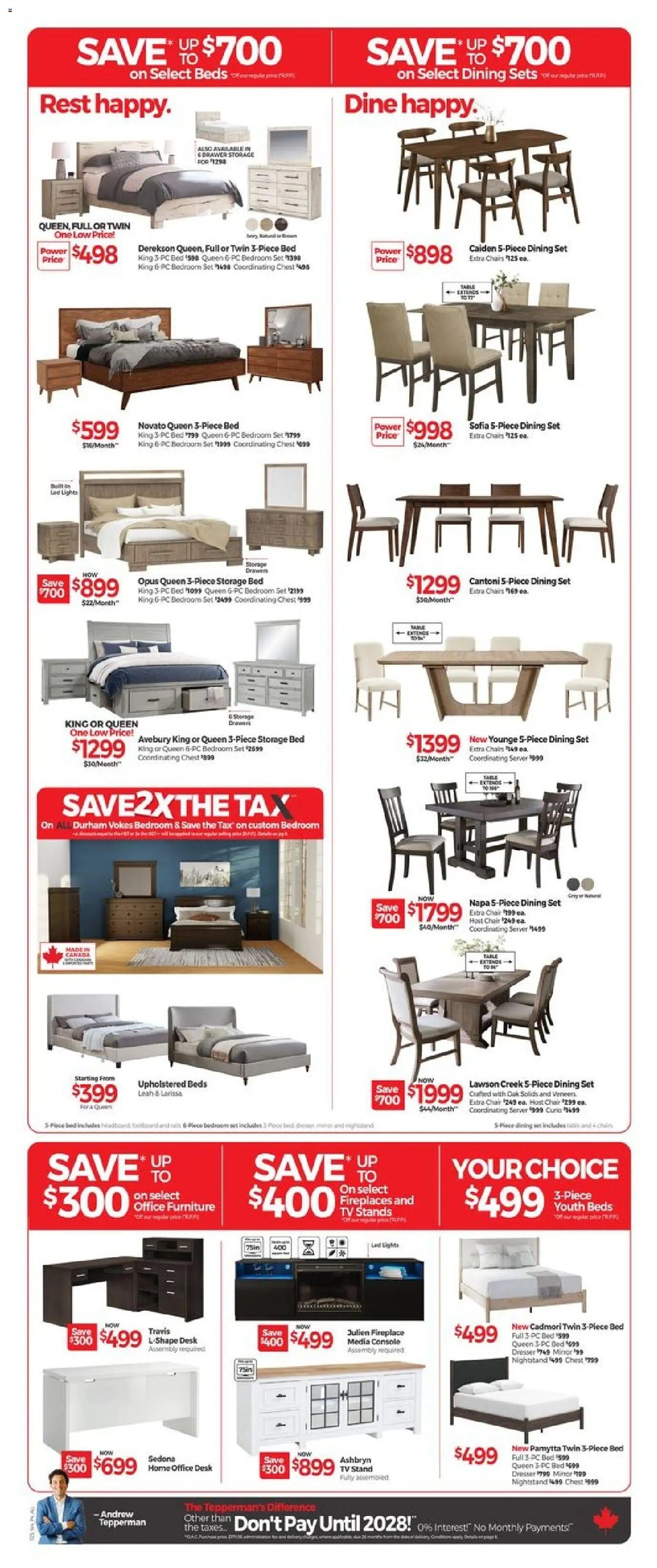Tepperman's flyer valid from 20.11.2025 | Page: 5 | Products: Tv, Bed, Chair, Mirror
