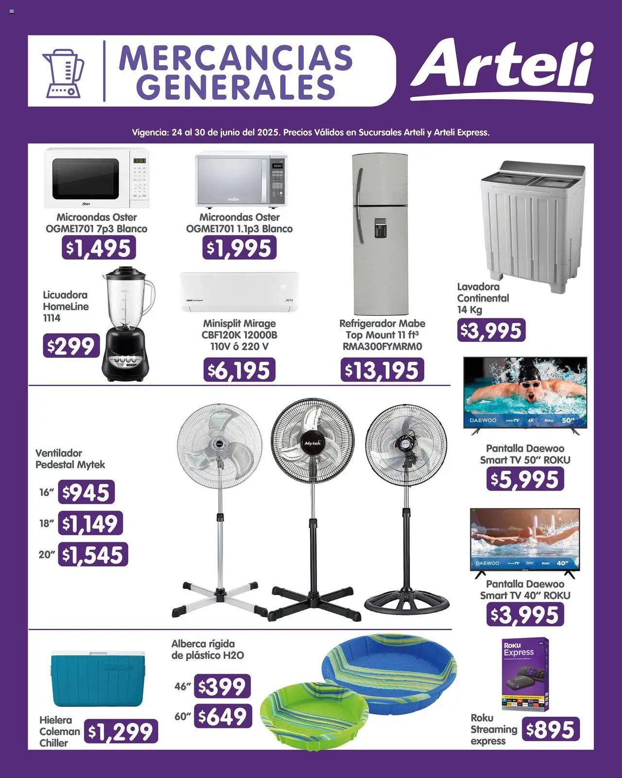 Nuevas ofertas de Arteli válidas en toda la República Mexicana desde el 24.06.2025. ¡Encuentra las mejores ofertas en Arteli folleto! | Página: 16 | Productos: Refrigerador, Hielera, Licuadora, Microondas