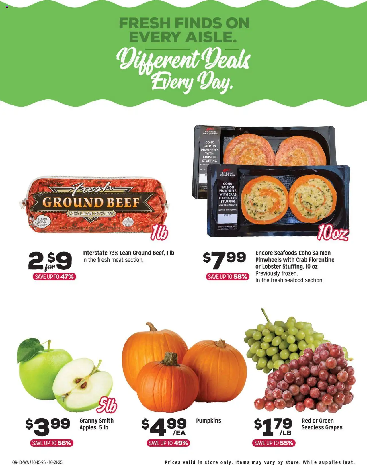 Grocery Outlet Weekly Ad - valid from 15.10.2025 | Page: 5 | Products: Safe, Beef, Seafood, Grapes